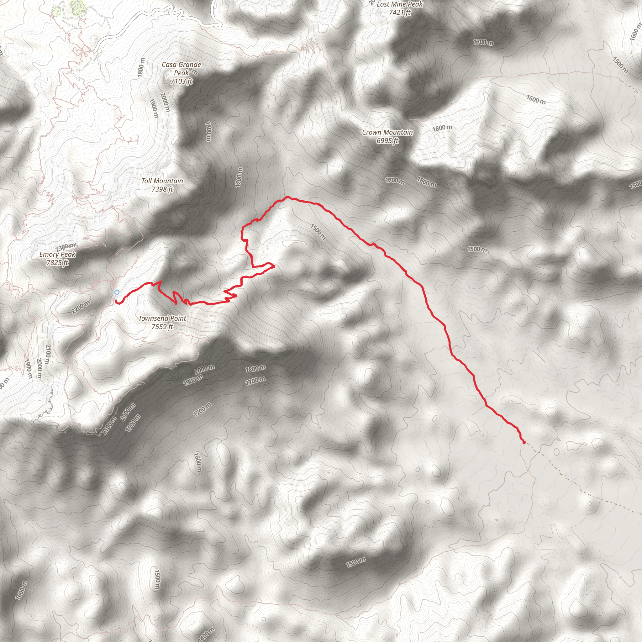 Juniper Canyon Out and Back Trail mobile static map