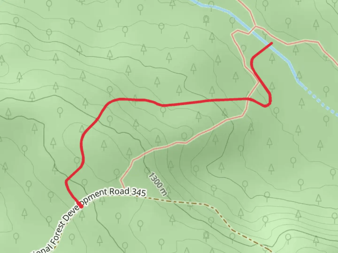 An image depicting the trail Gordon Meadows Admin trail and its surrounding area.