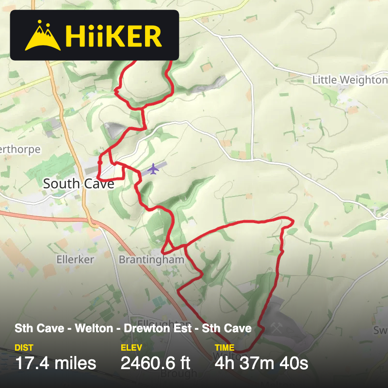 A map preview of the recording Sth Cave - Welton - Drewton Est - Sth Cave.