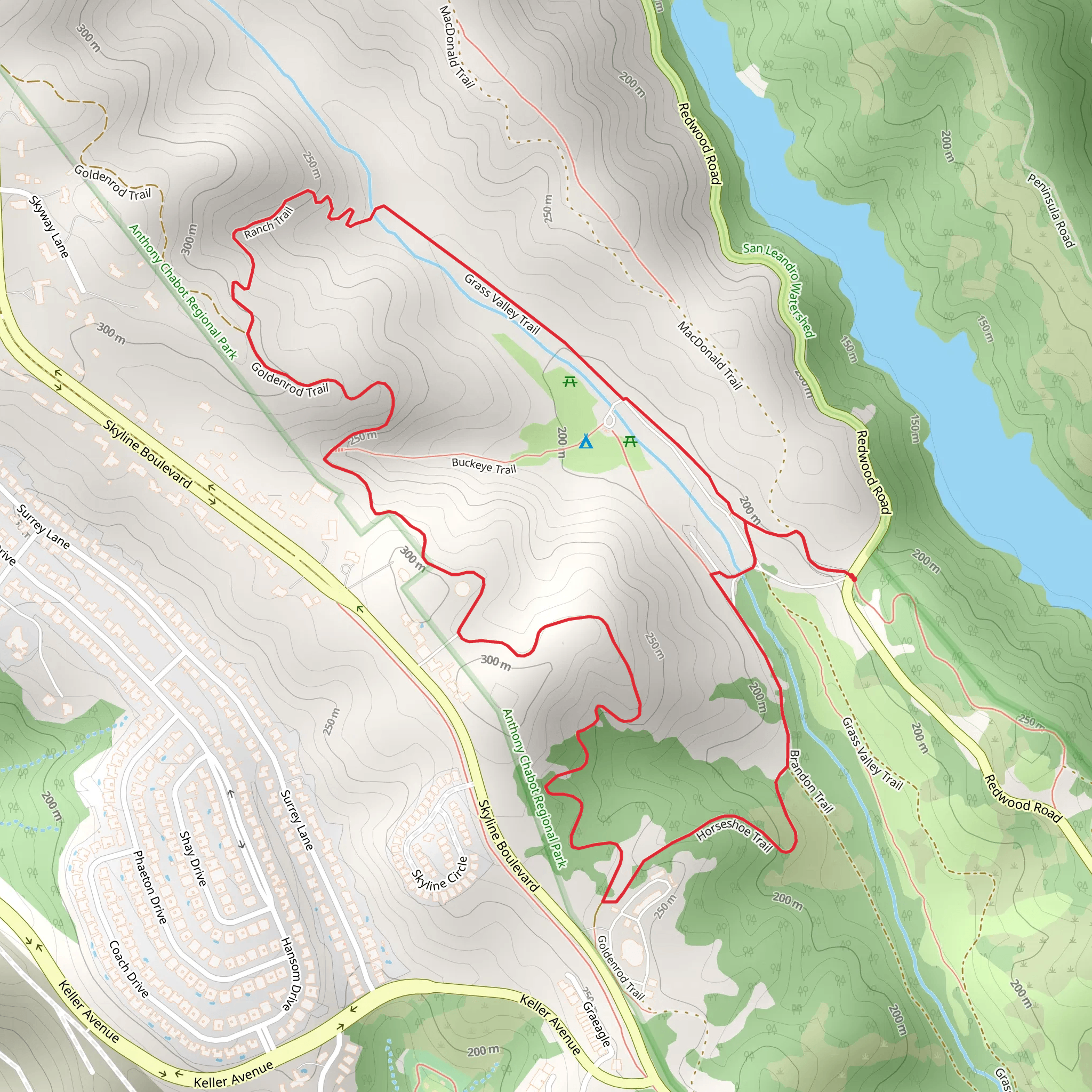 Grass Valley Trail and Goldenrod Trail Loop mobile static map