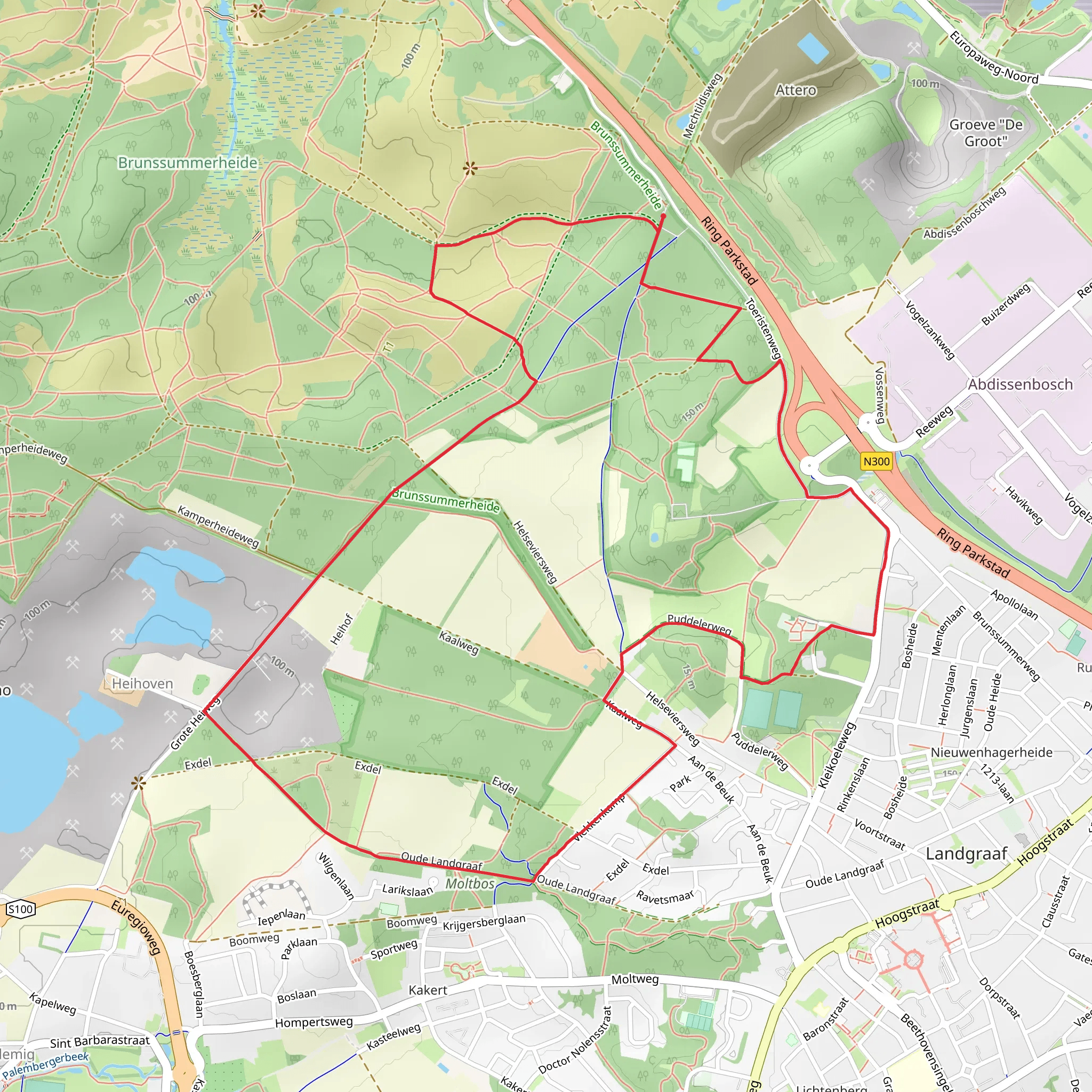 Nieuwenhagen via Kleikoele Weg and Oude Landgraaf and Grote Hei Weg mobile static map