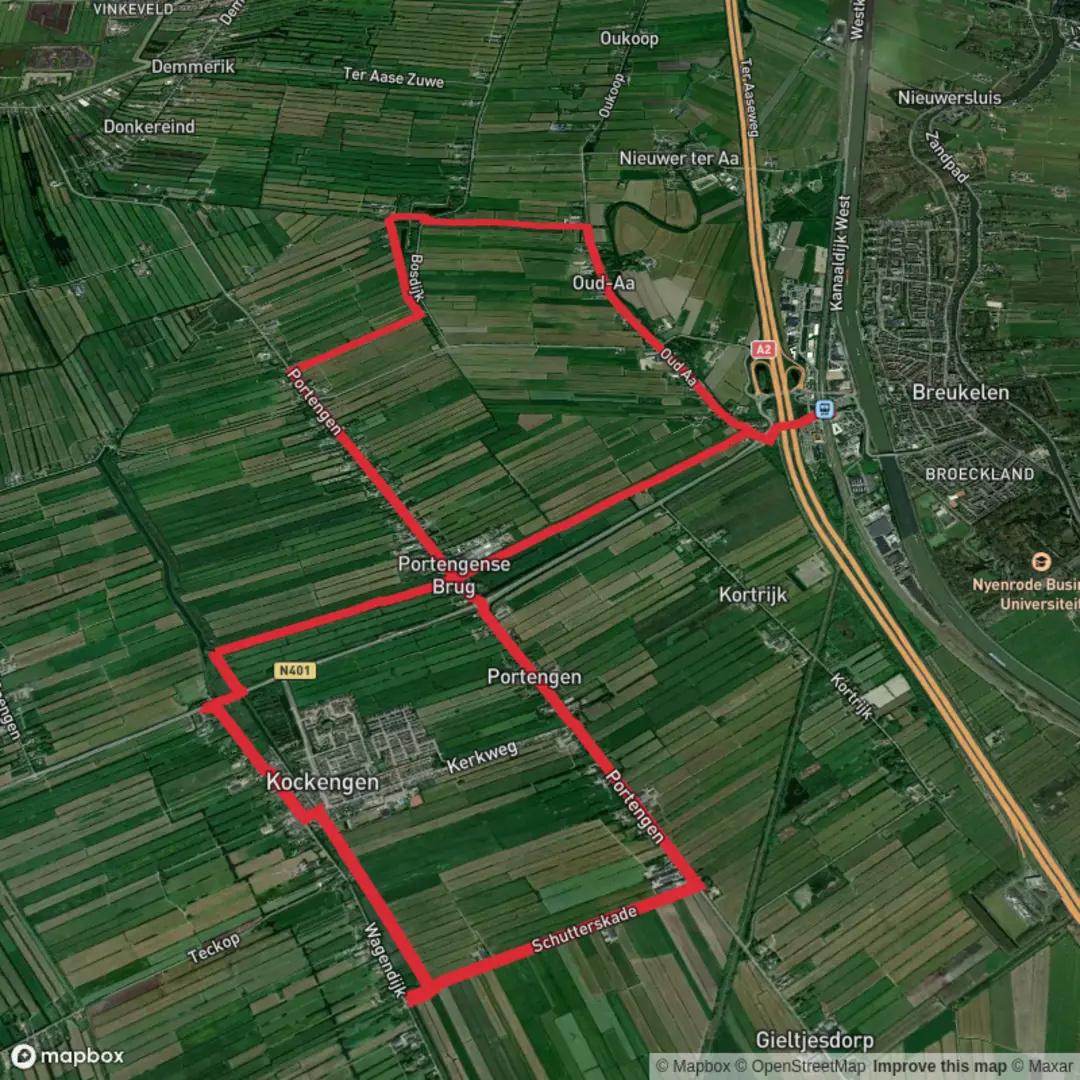 An image depicting the trail Grote Heicop via Marskramerpad and Floris V Pad Loop and its surrounding area.