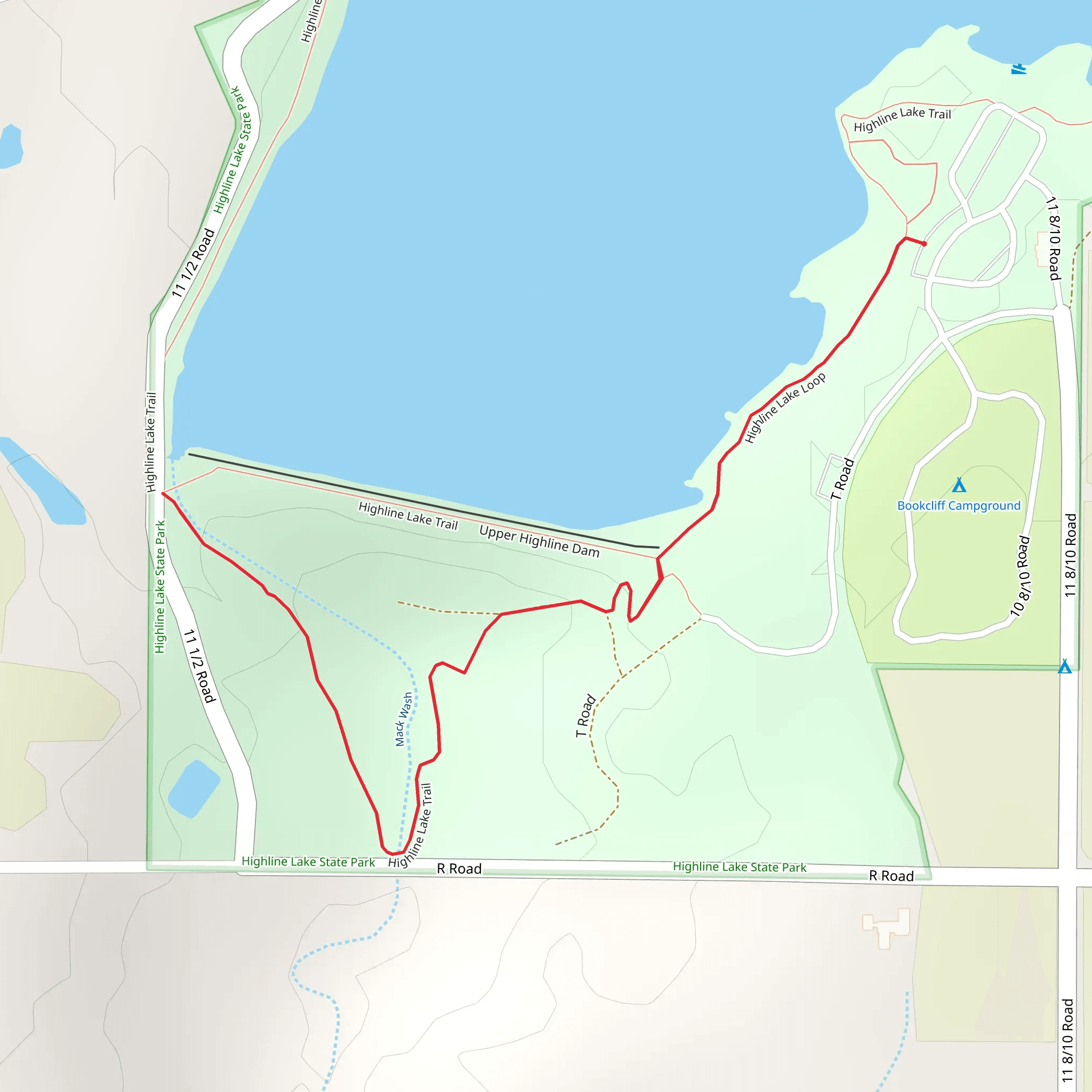Highline Lake South Shore Walk mobile static map
