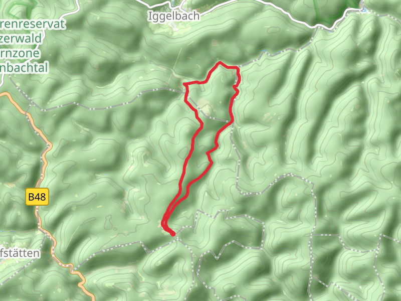 Grobsbach via Pfaelzerwald Blauer Balken and Pfaelzerwald Gelber Punkt
