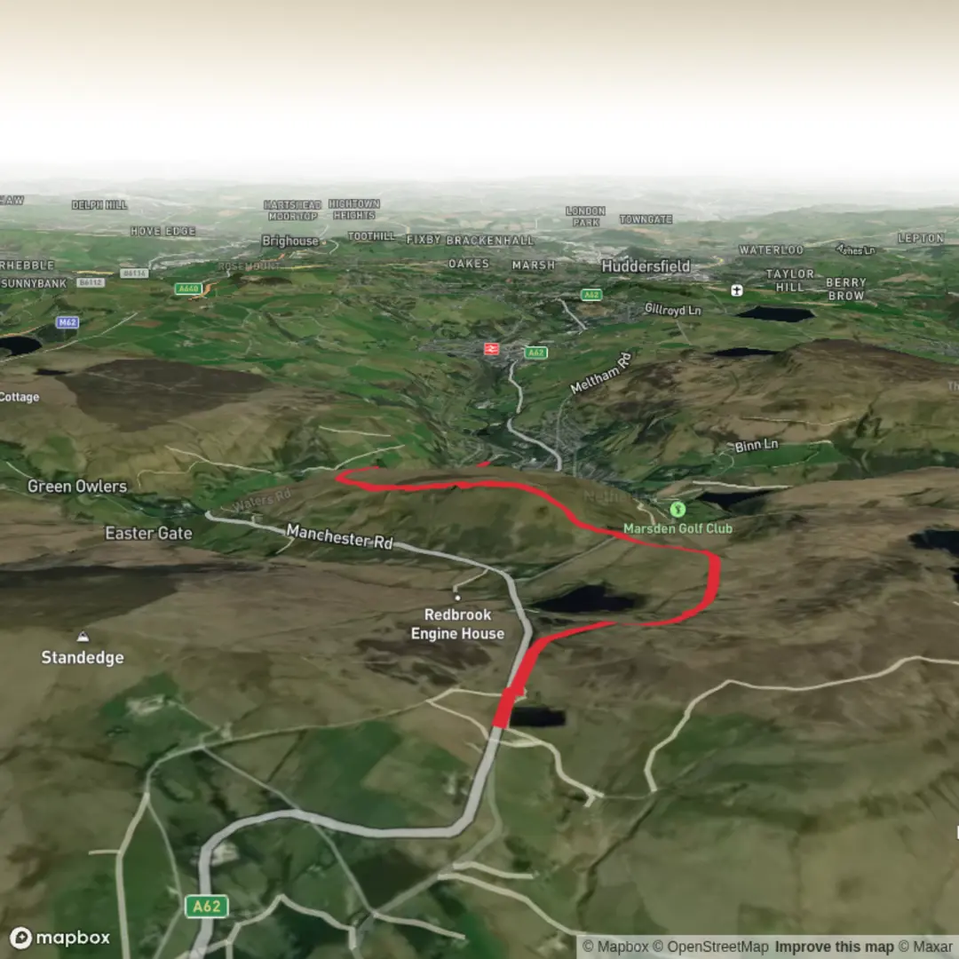 An image depicting the trail Hike from Diggle pule hill marsden and its surrounding area.