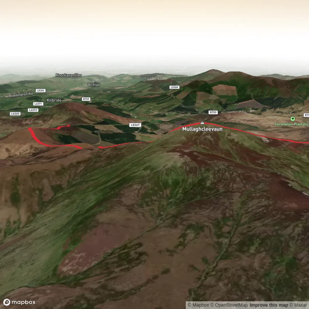 An image depicting the trail Black Hill to Stoney Hill and its surrounding area.