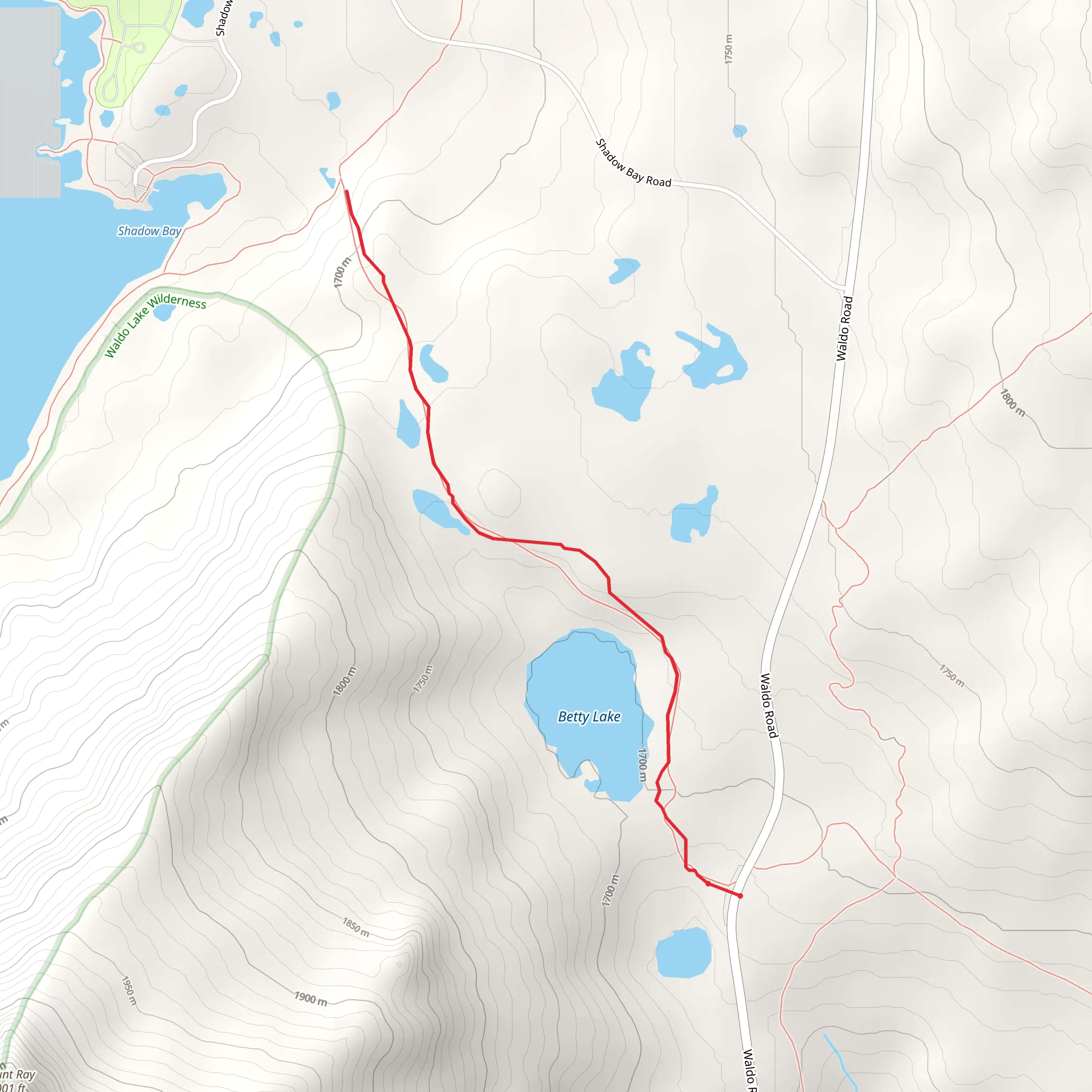 Betty Lake Trail mobile static map
