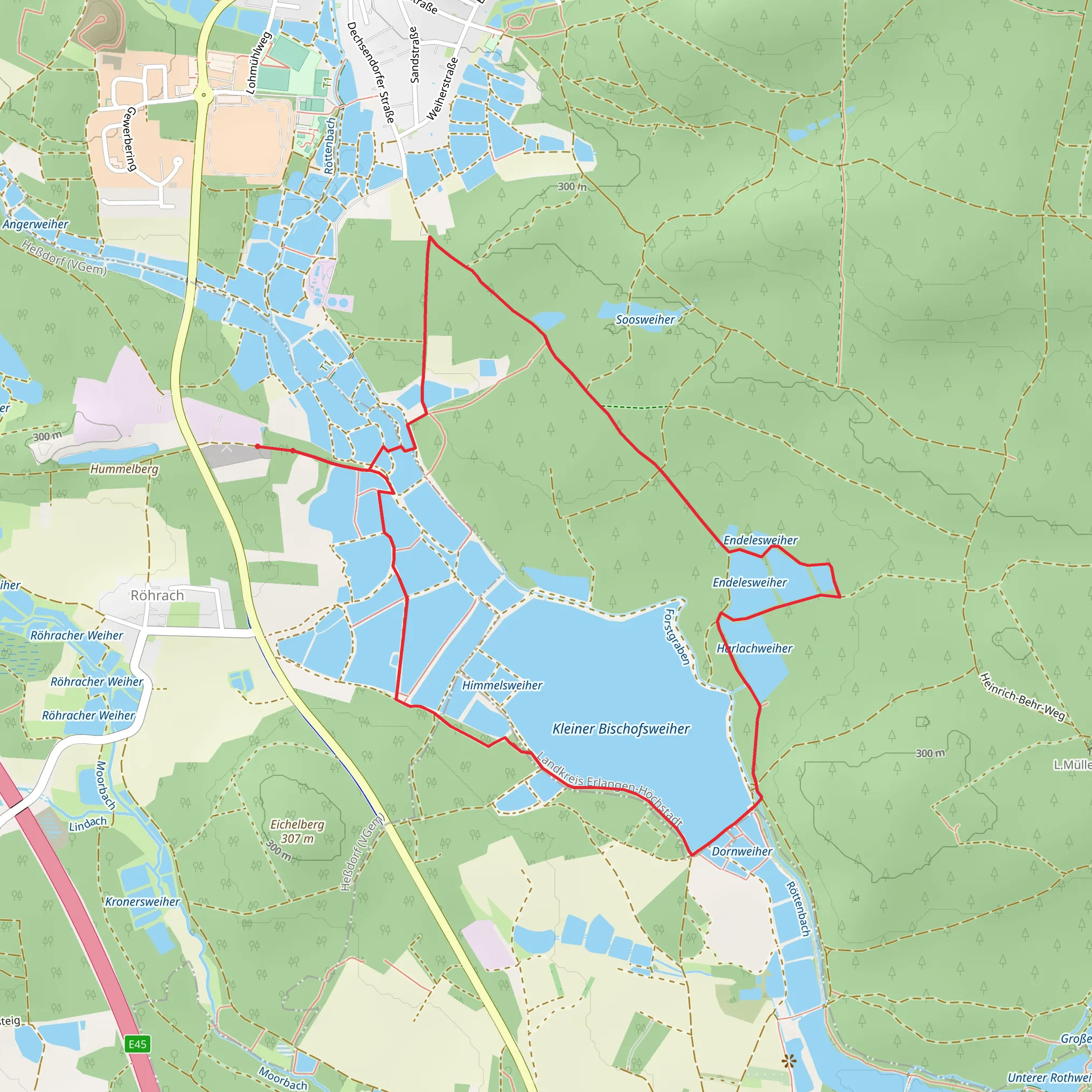 Kleiner Bischofsweiher Loop mobile static map