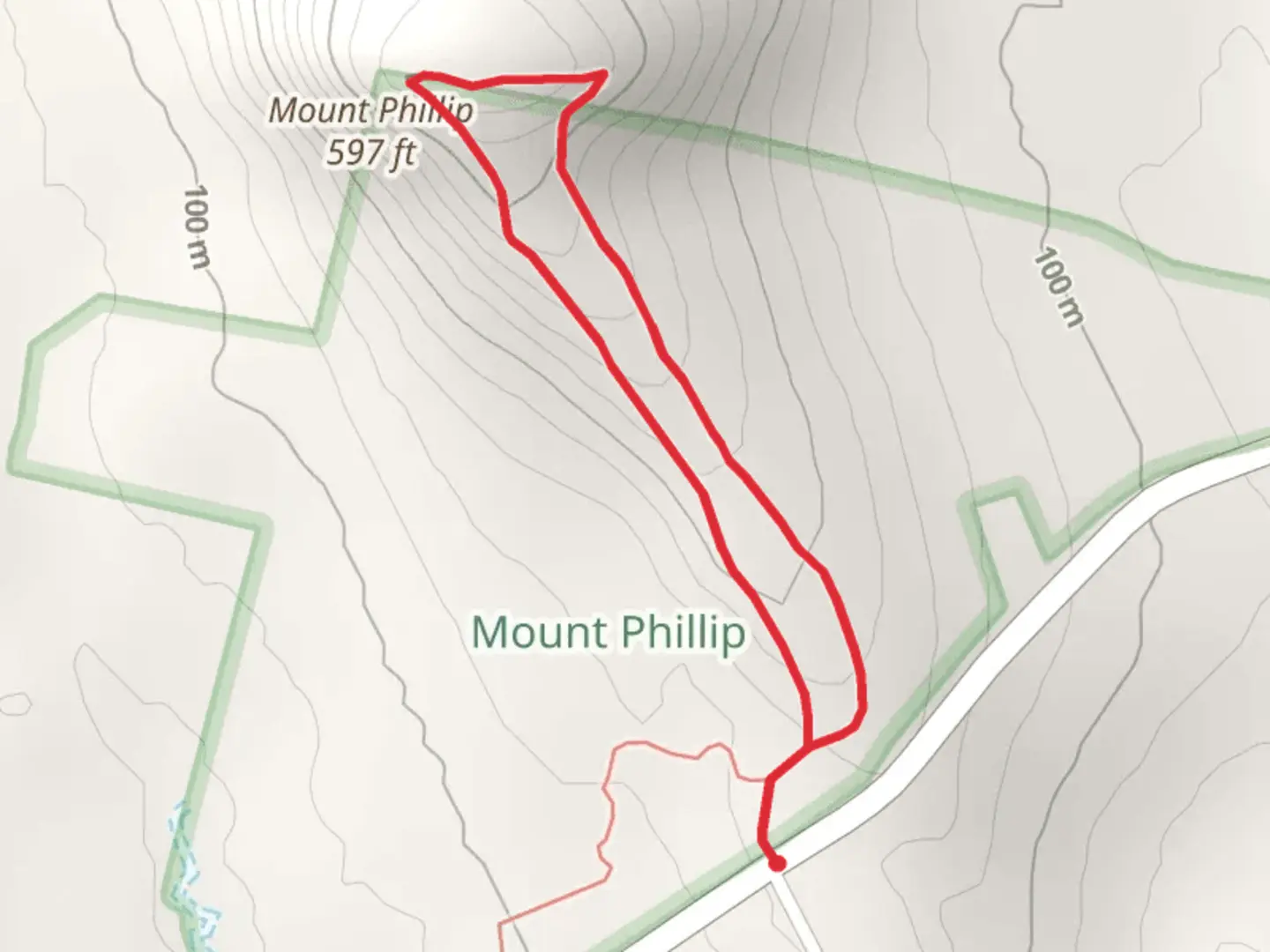 An image depicting the trail Mount Phillip Trail Loop and its surrounding area.