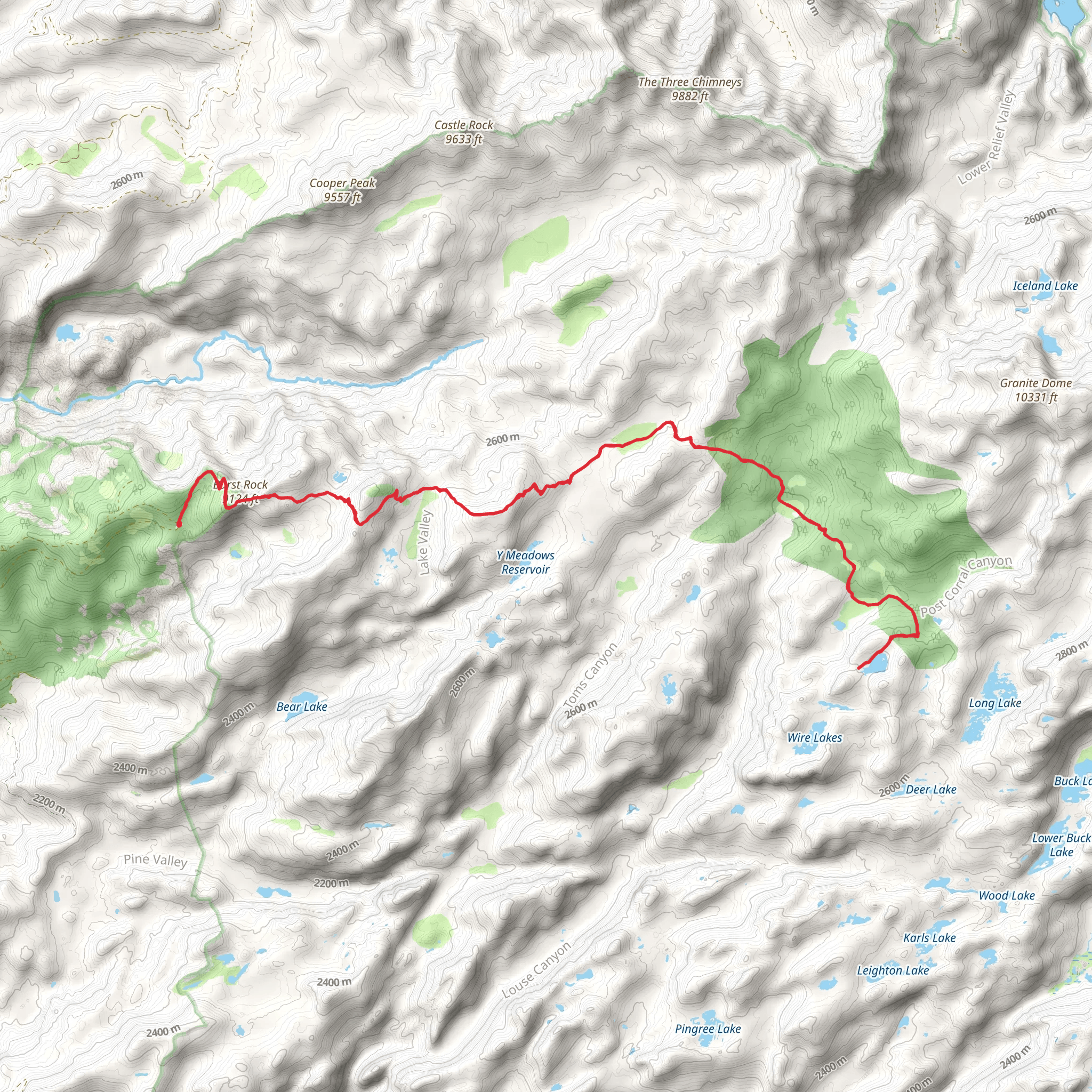 Wire Lake via Gianelli Trail mobile static map