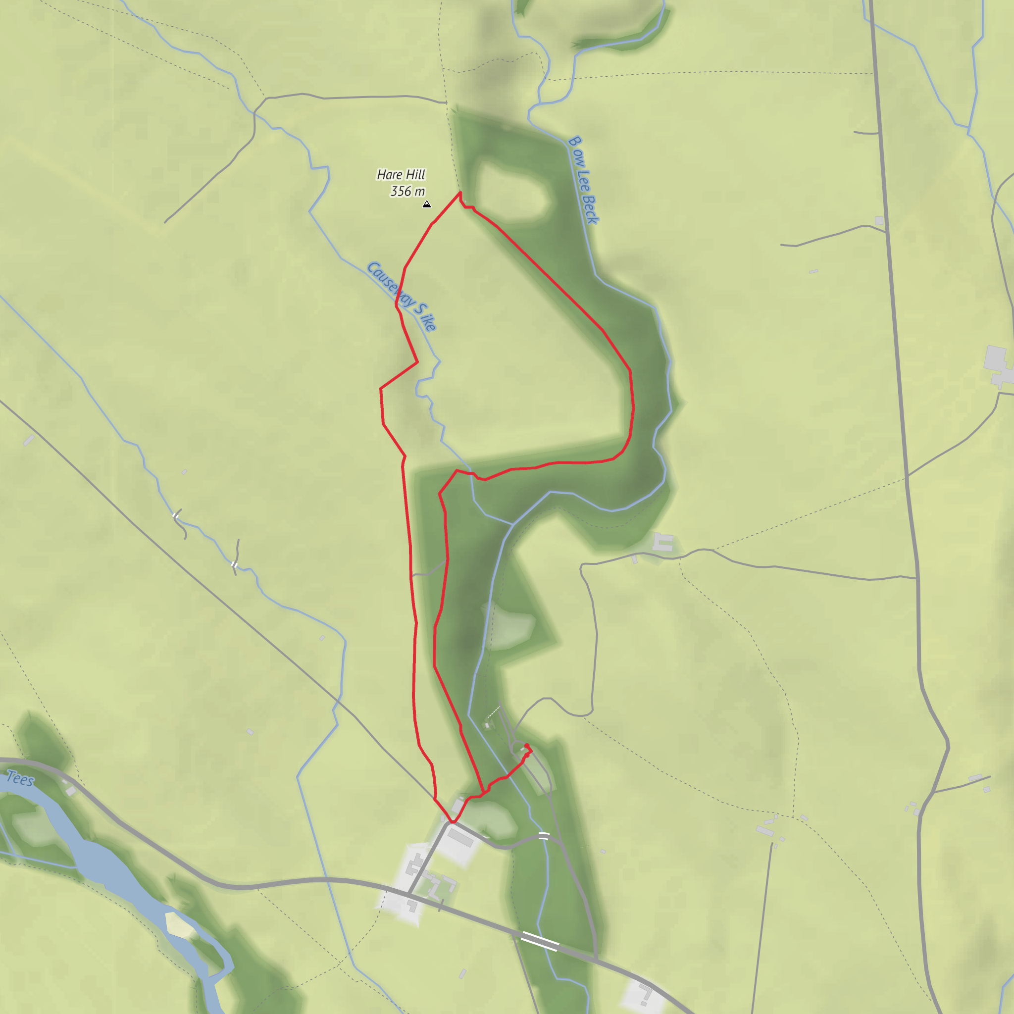 Bowlees short circular mobile static map