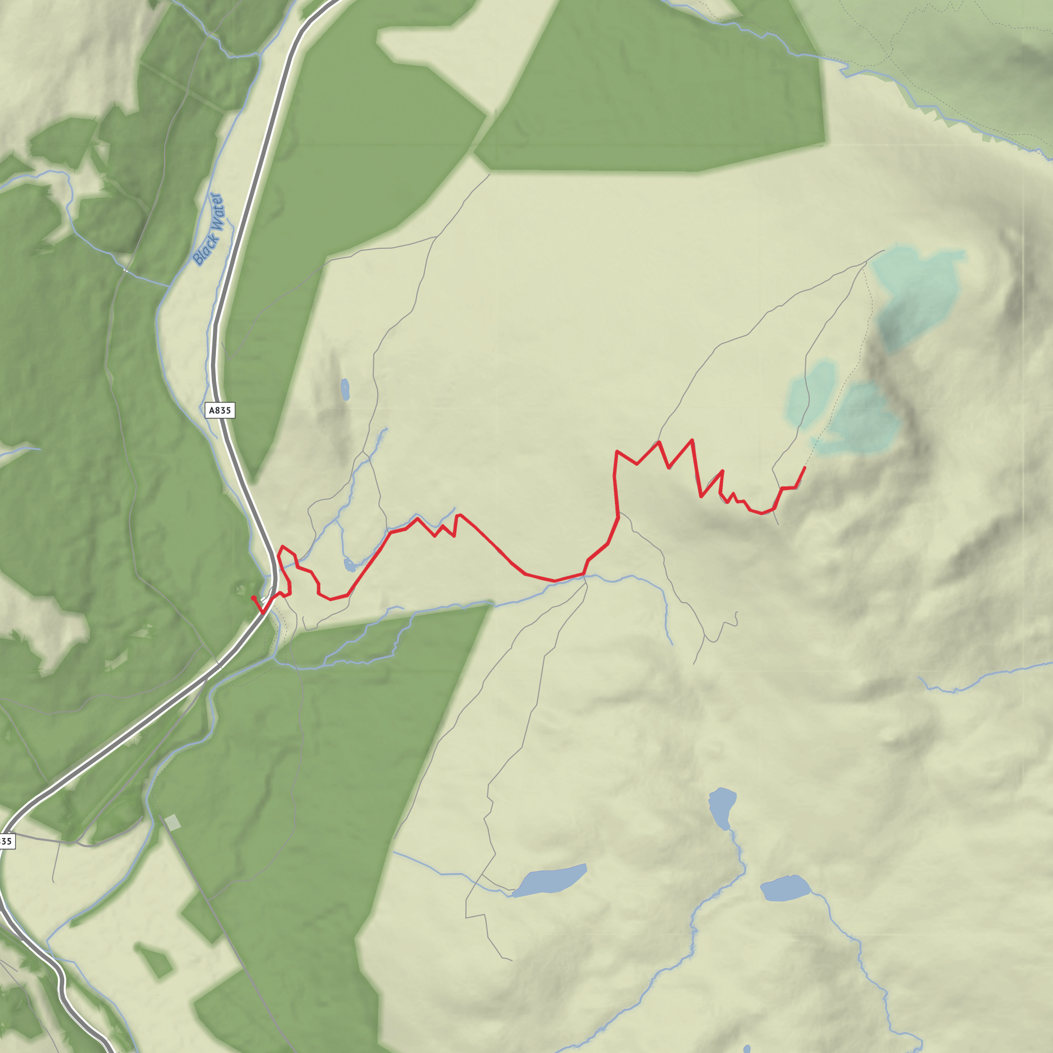 Hike to Little Wyvis near Garve Highlands mobile static map