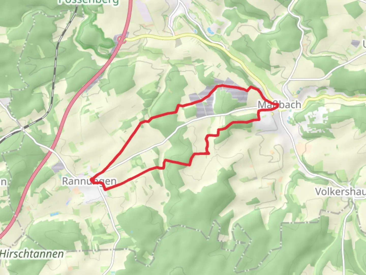 An image depicting the trail Rabenweg Rannungen and its surrounding area.