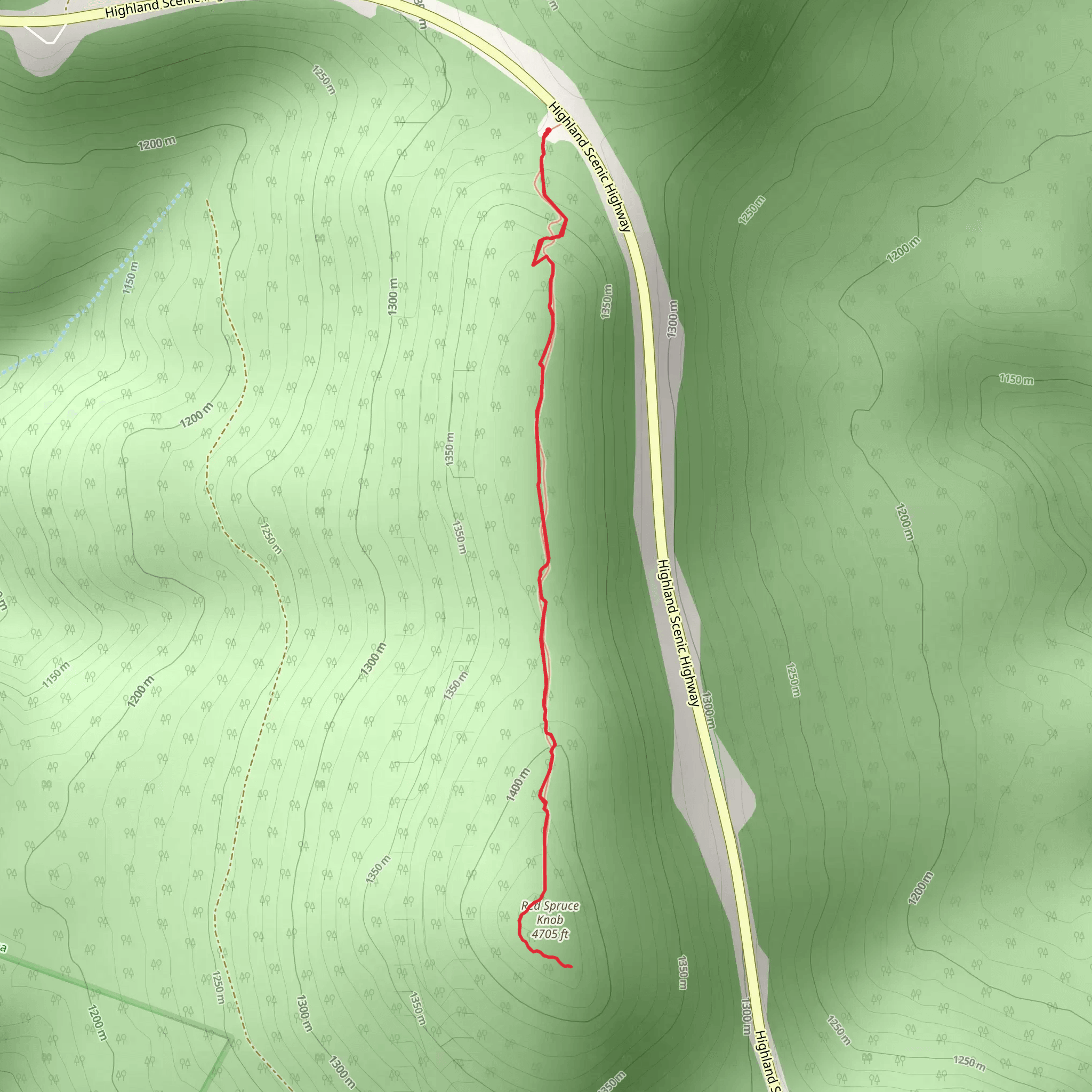 Red Spruce Knob Trail mobile static map