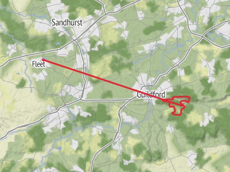 Aldbury, Silent Pool, Newlands Corner, St Martha’s Hill, Chilworth, Blackheath Loop thumbnail