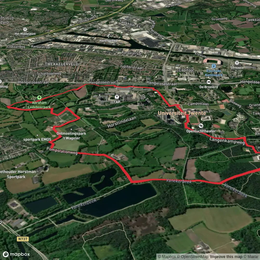 An image depicting the trail Drienerveld and Witbreuks Weg and its surrounding area.