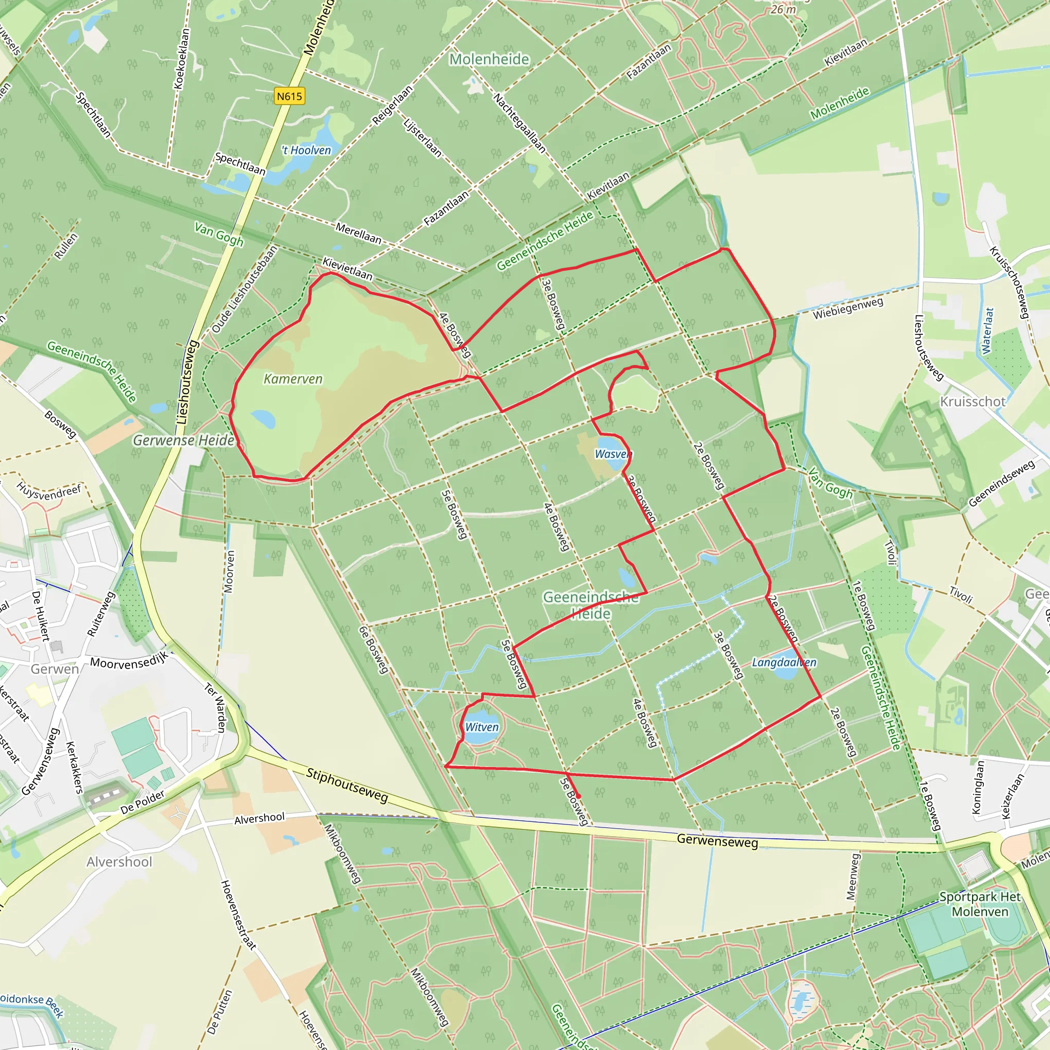 Geeneindsche Heide Loop mobile static map