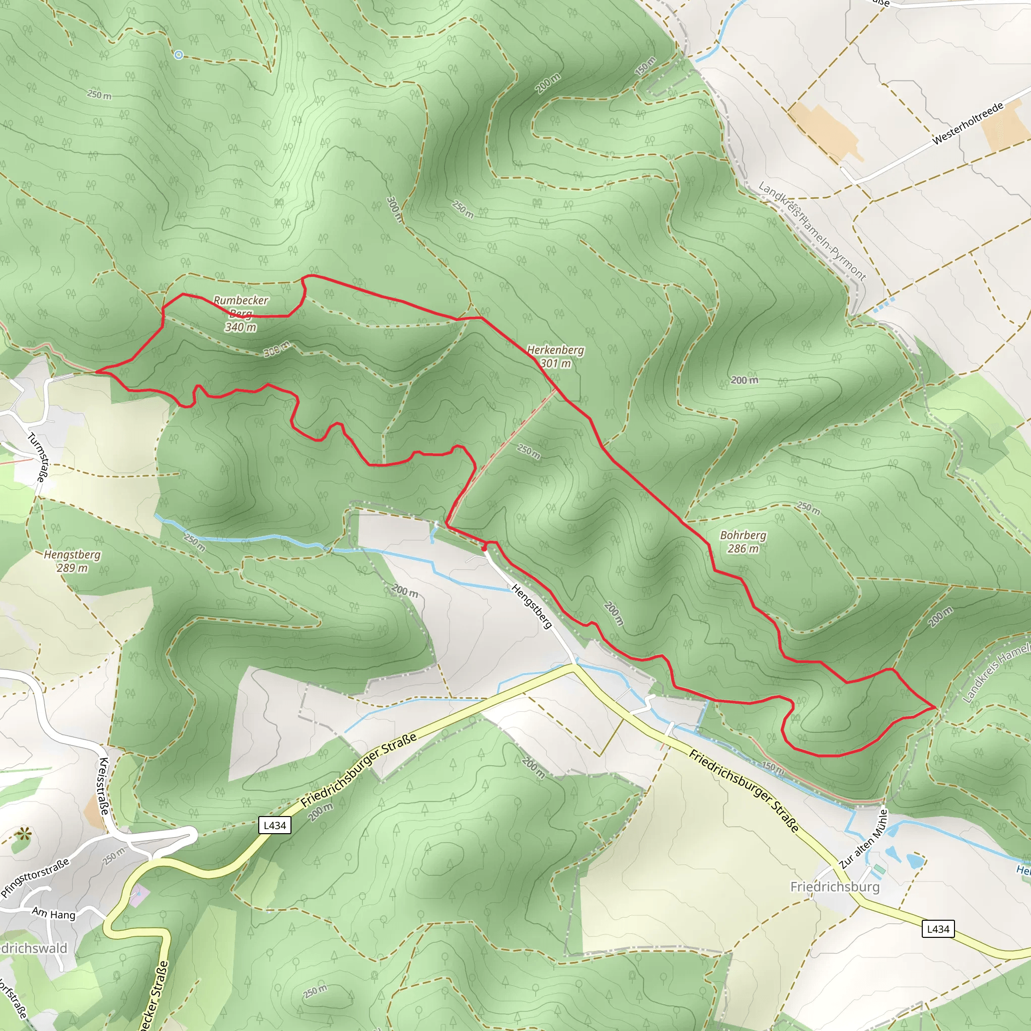Bohrberg, Herkenberg and Rumbecker Berg Loop mobile static map