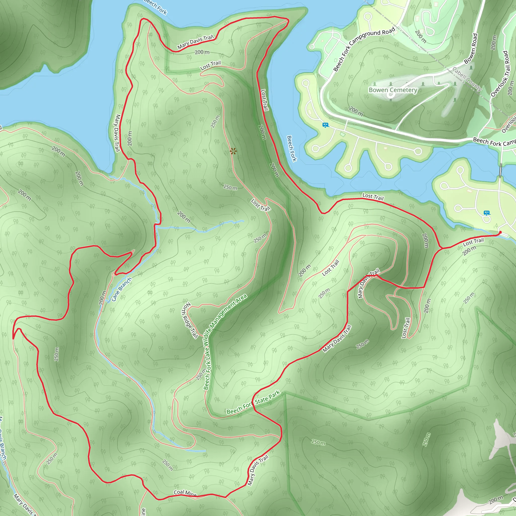 Lost and Mary Davis Loop Trail - Short mobile static map