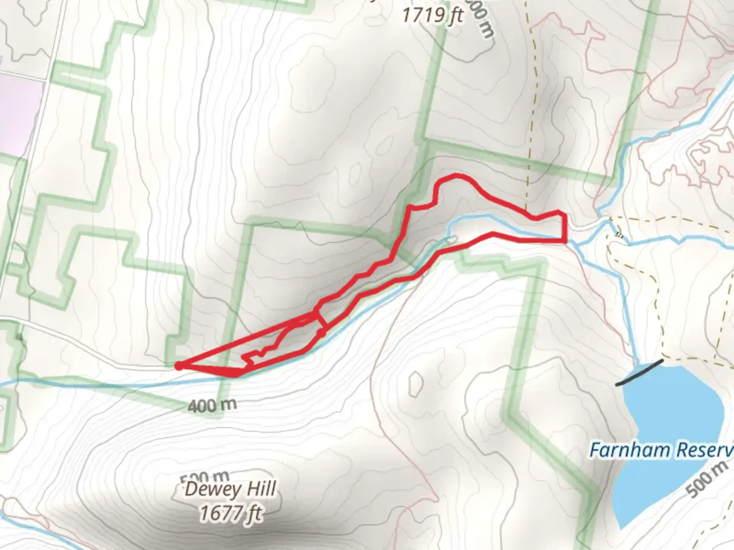 An image depicting the trail Mill Brook Reservoir Loop and its surrounding area.