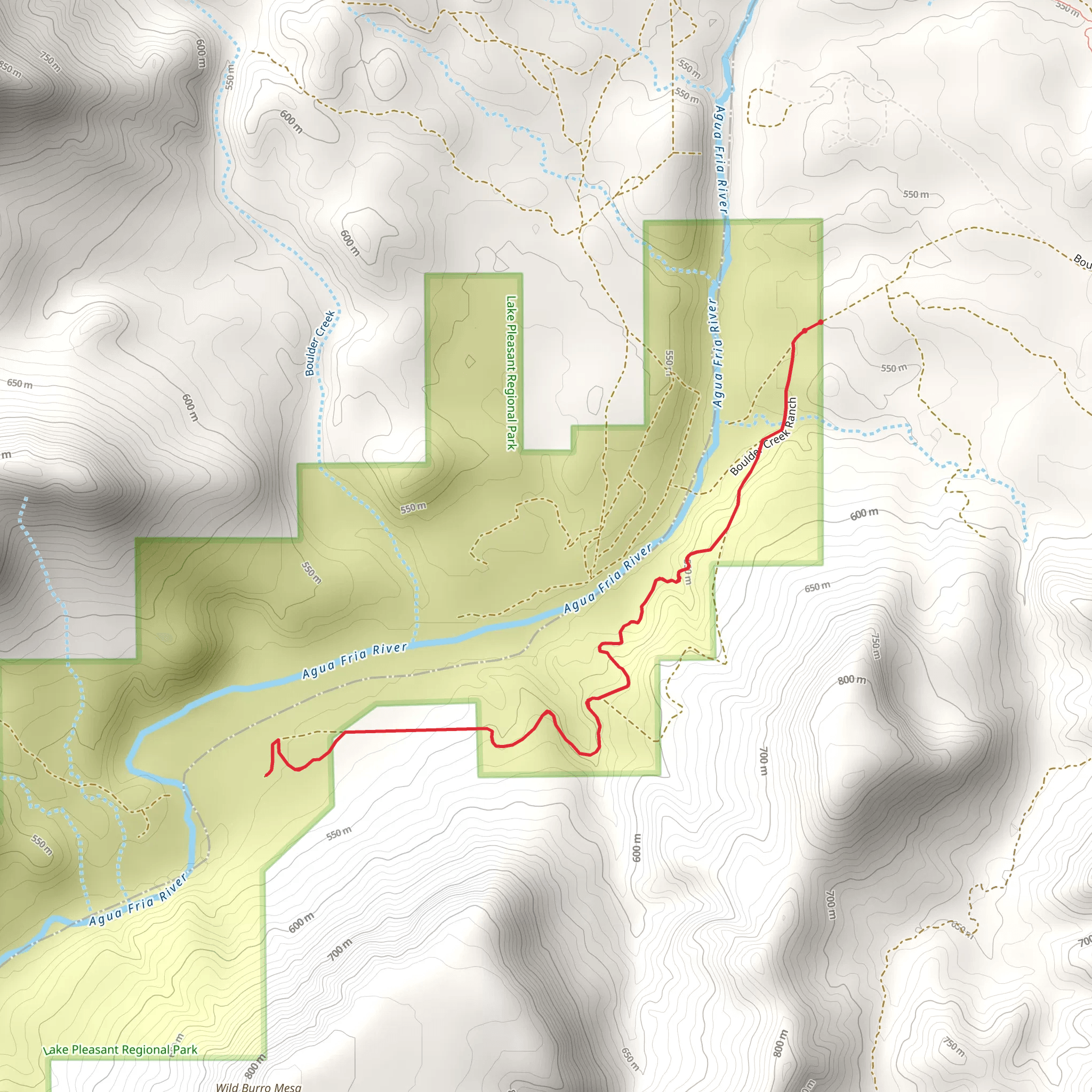 Walk beside Agua Fria River mobile static map