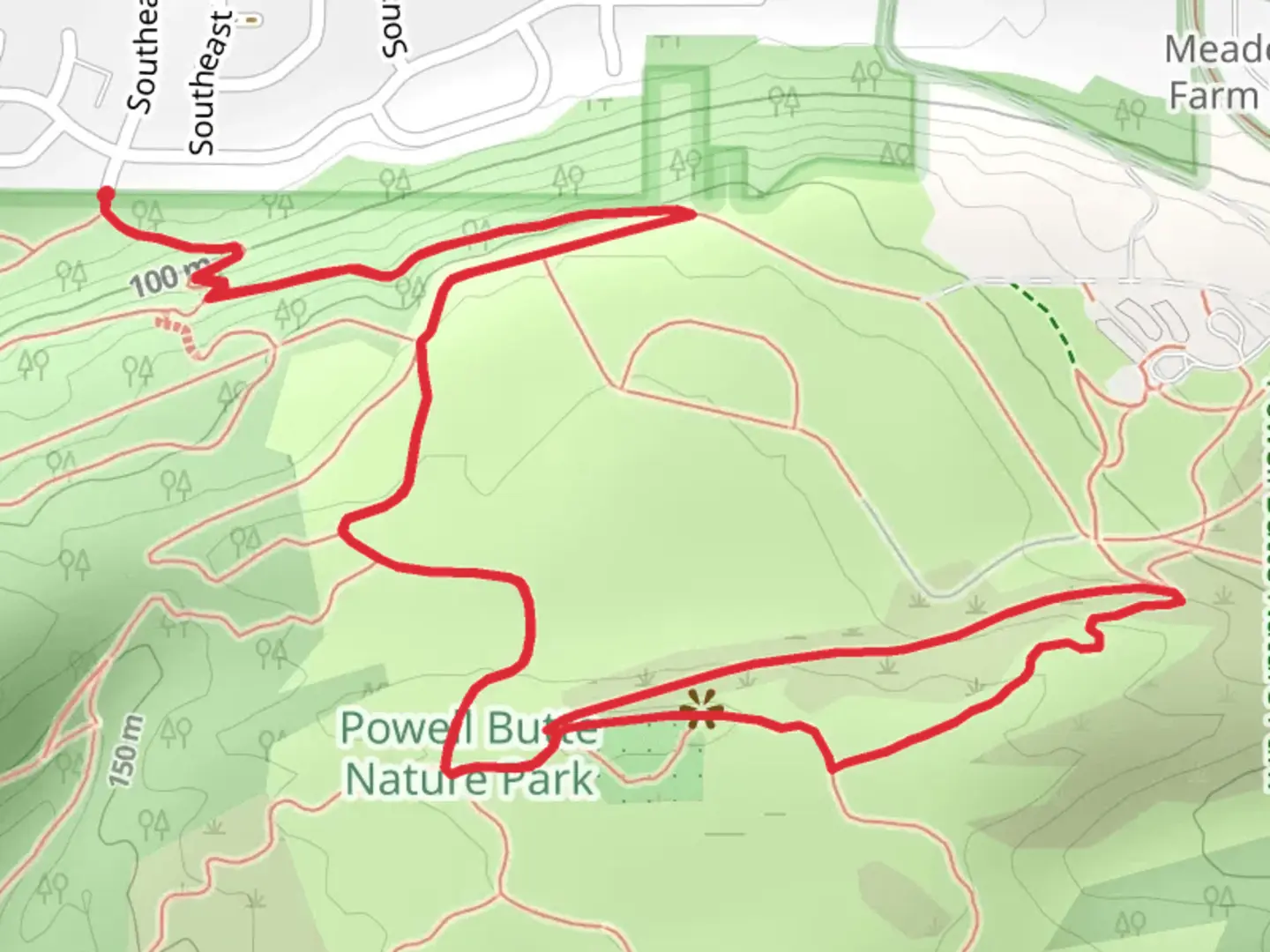 An image depicting the trail Elderberry, Mountain View and Wildhorse Loop Trail and its surrounding area.