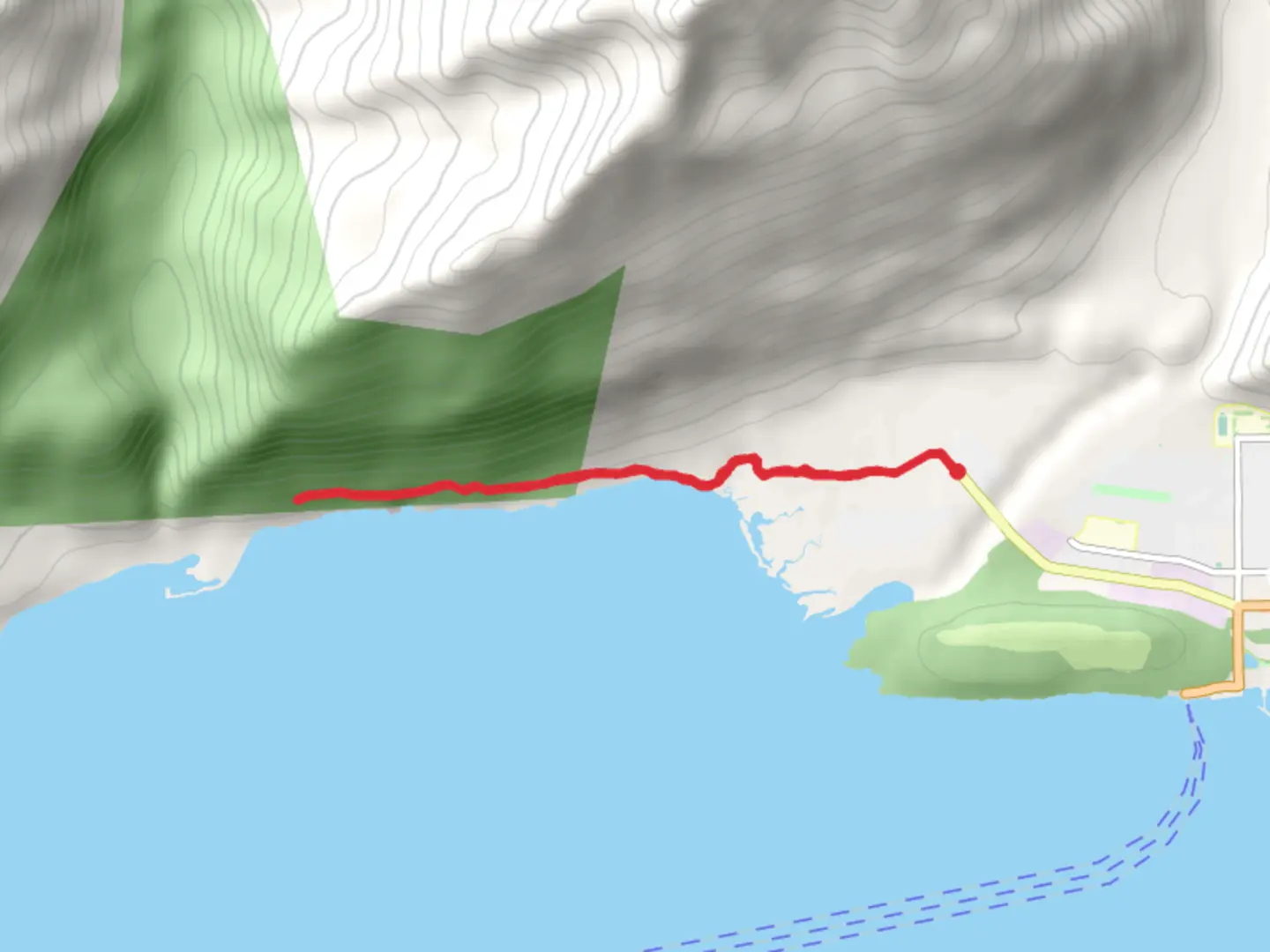 An image depicting the trail Shoup Bay Trail and its surrounding area.