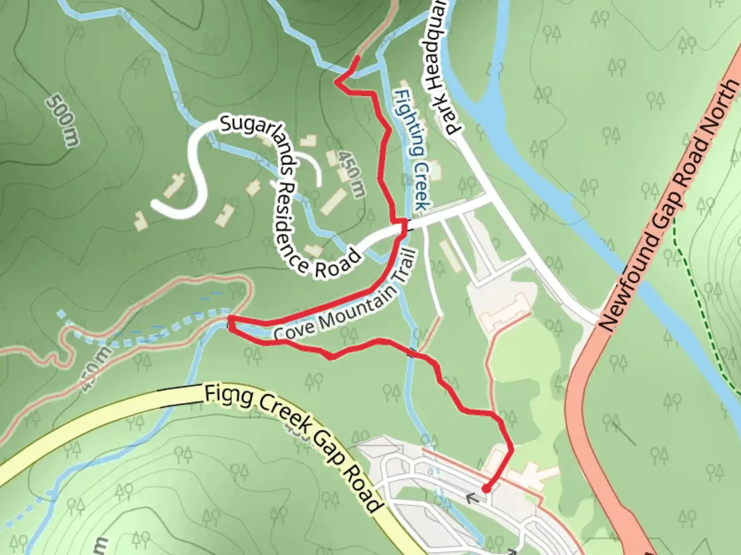 An image depicting the trail Cataract Falls and its surrounding area.