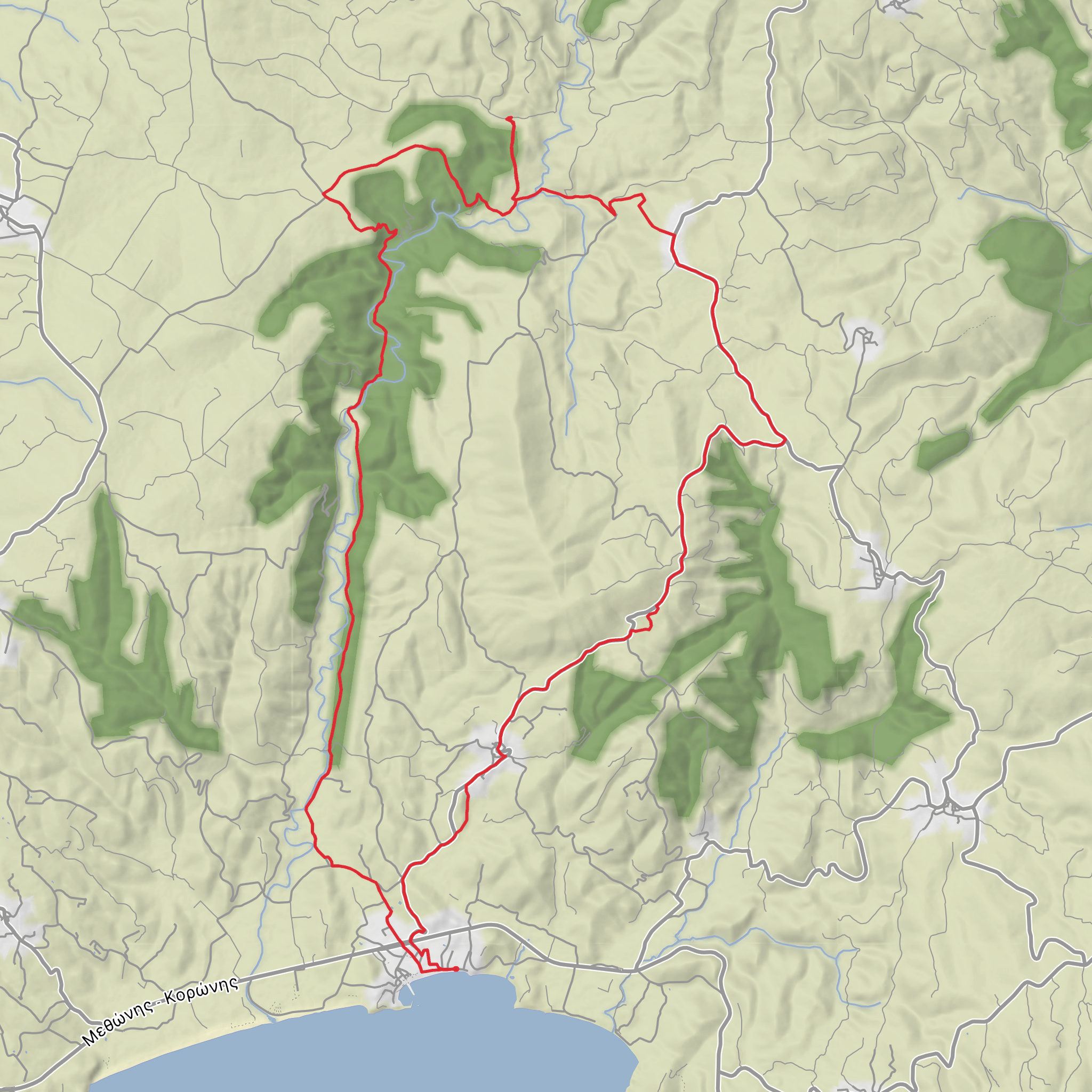 Looping Walk from Finikounda via the Nature 2000 Trail mobile static map