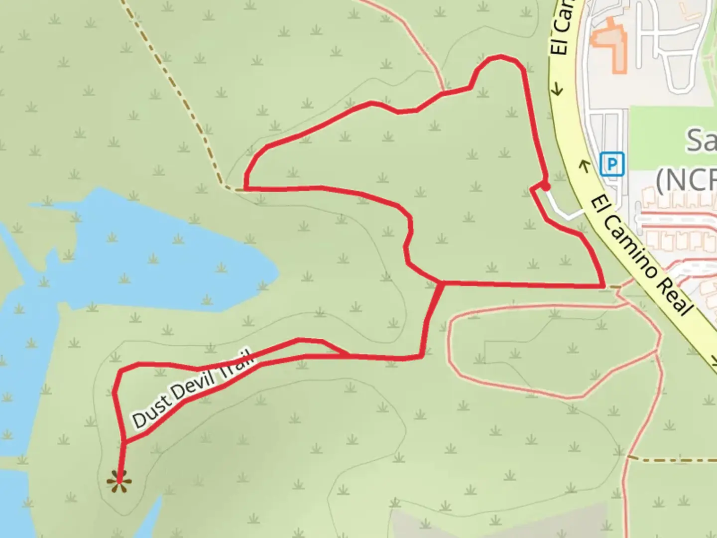 An image depicting the trail Overlook Park Loop and its surrounding area.