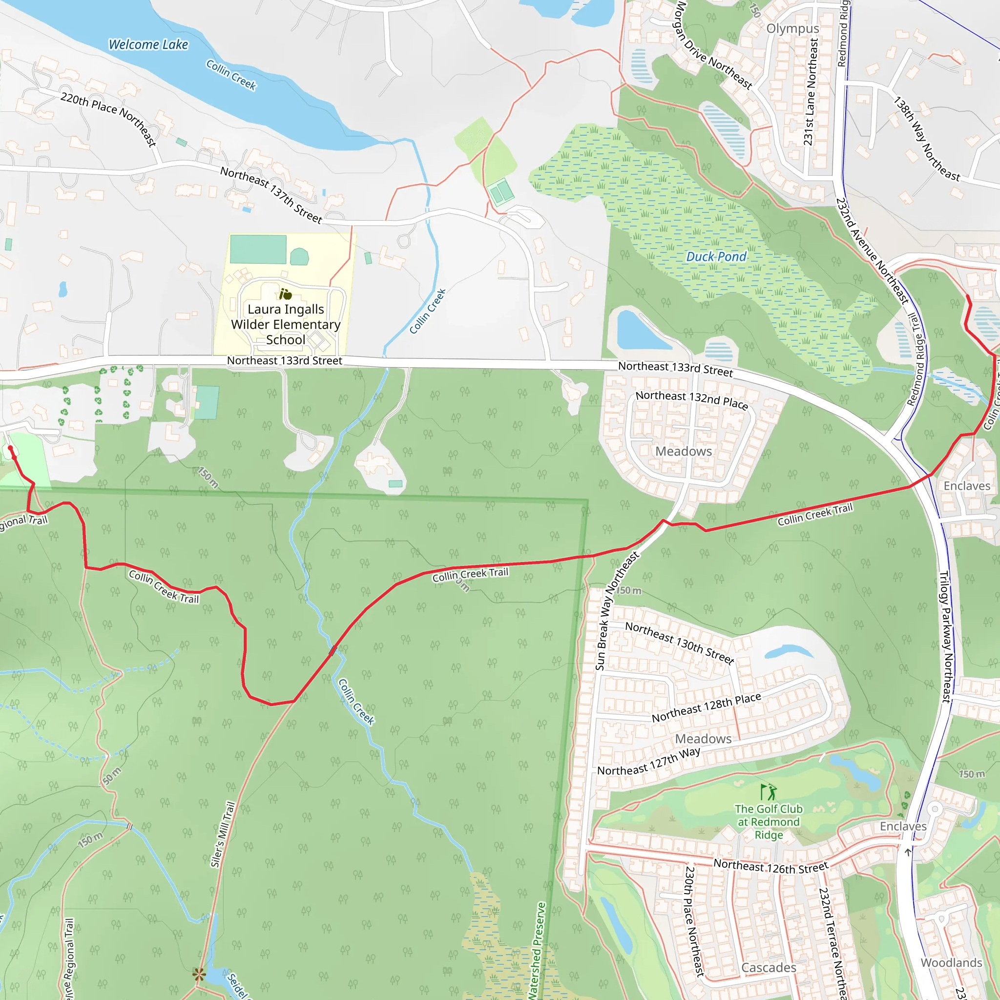 Collin Creek Trail mobile static map