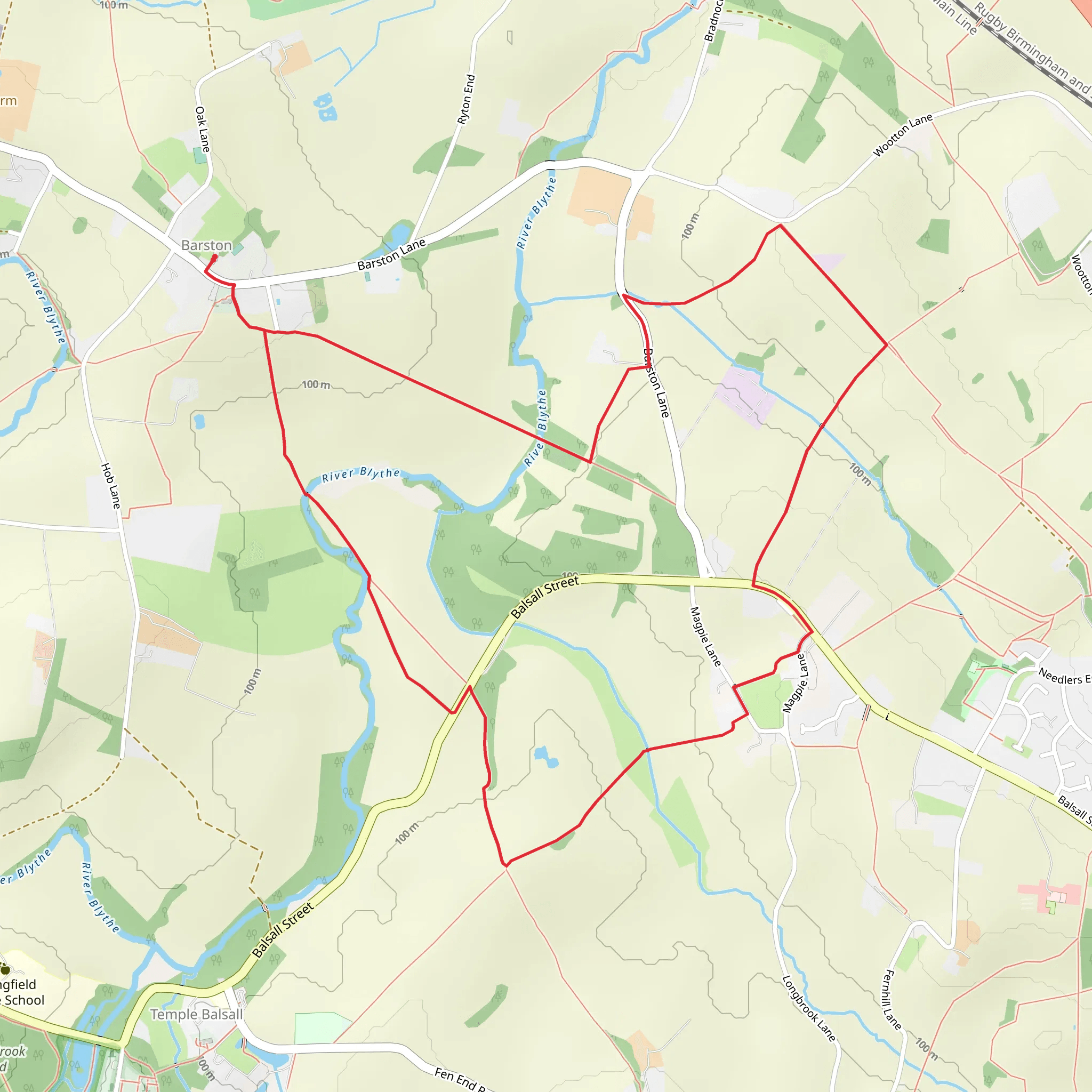 Barston Loop mobile static map