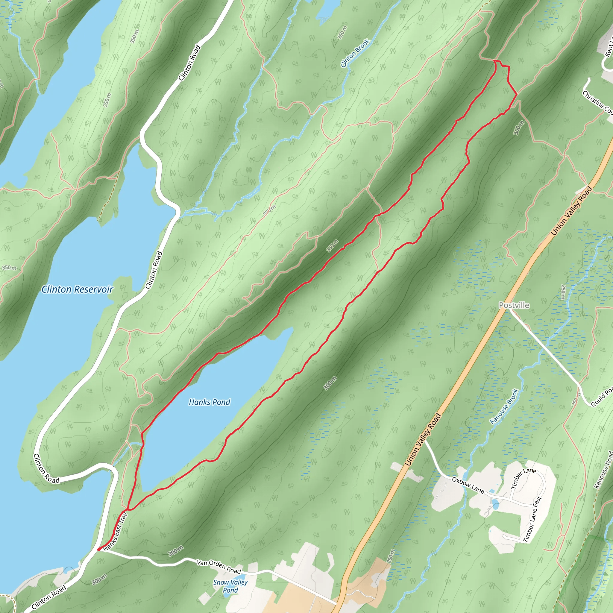 Hanks Pond - Blue - White Loop Trail mobile static map