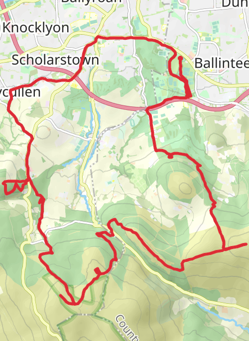 Marley park -> Dublin hills -> hellfire club  (of road) mobile static map