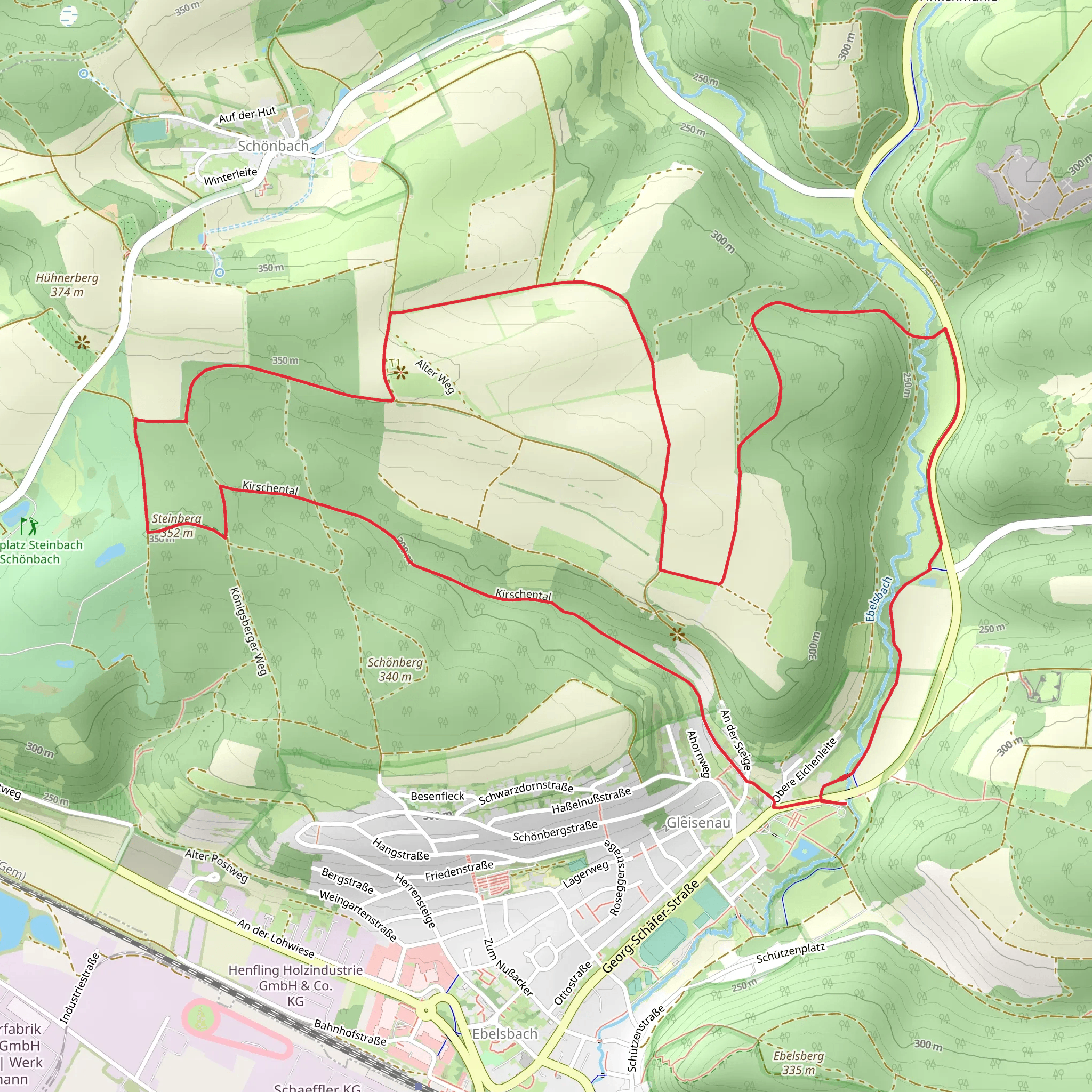 Steinberg via Lauftour EBL 1 mobile static map