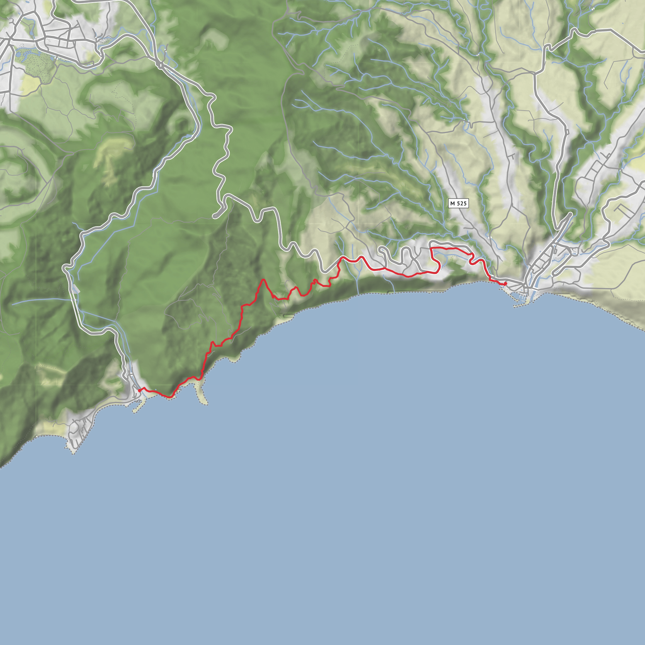 Povoacao to Ribeira Quente via Mirandouro de Santa Maria mobile static map