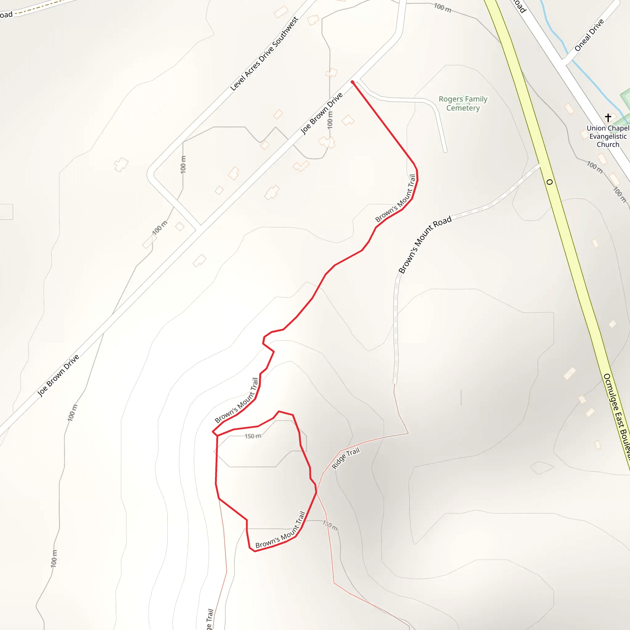 Brown's Mount Trail mobile static map