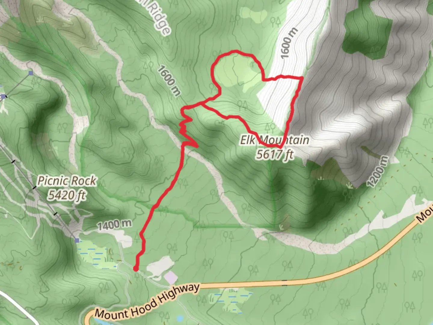 An image depicting the trail Elk Meadows Perimeter and Bluegrass Ridge Trail Loop and its surrounding area.