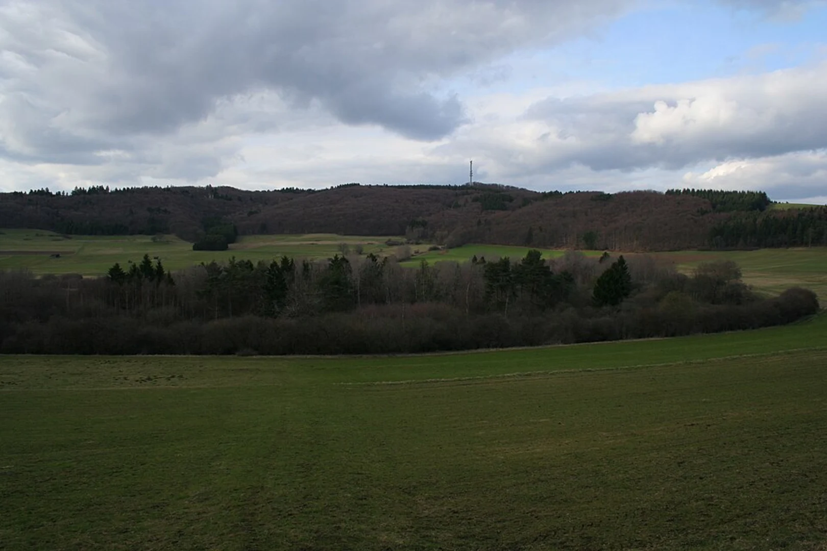 An image depicting the trail Hochkelberg via Ville Eifel Weg and its surrounding area.