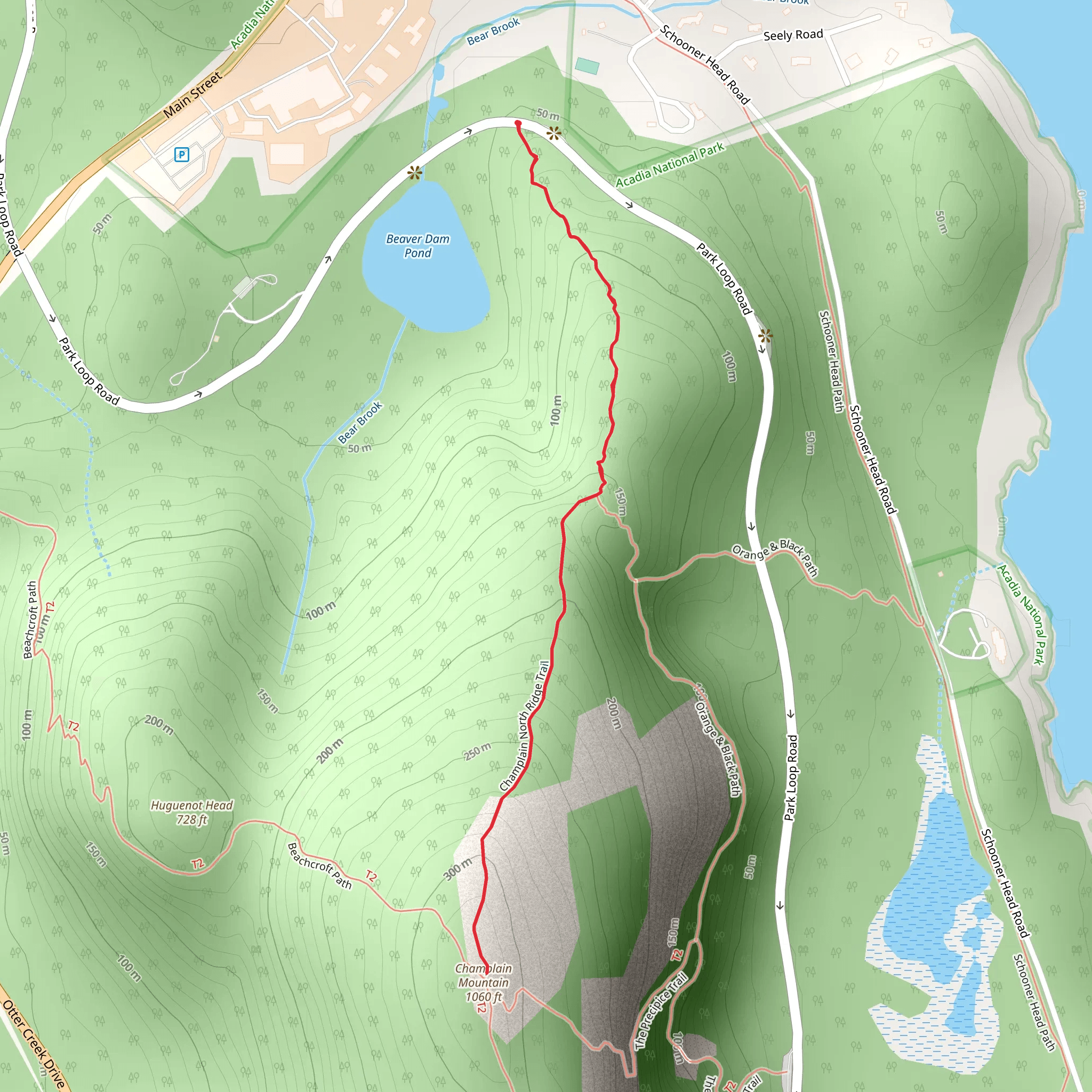 Champlain Mountain from Park Loop Road mobile static map