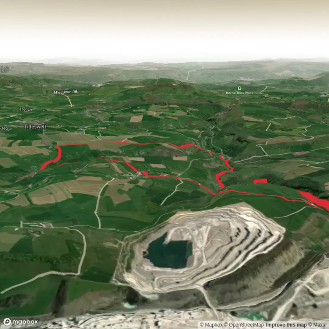 An image depicting the trail Miller's Dale, Chee Dale Stepping Stones and Limestone Way circular and its surrounding area.