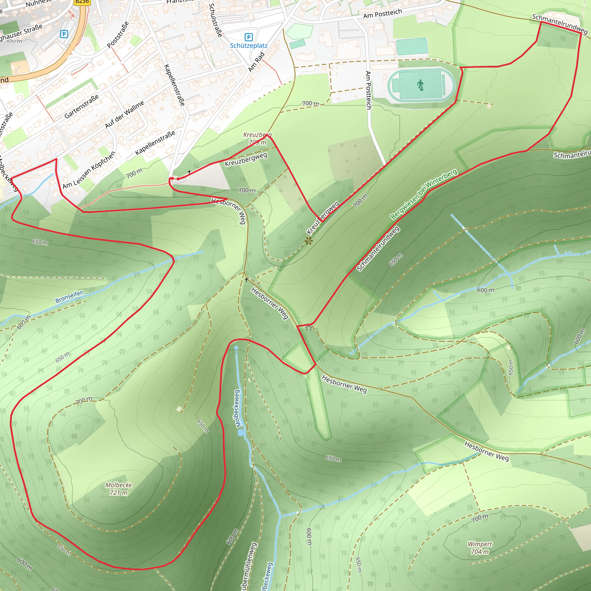 Kreuzberg and Schmantei Rundweg mobile static map