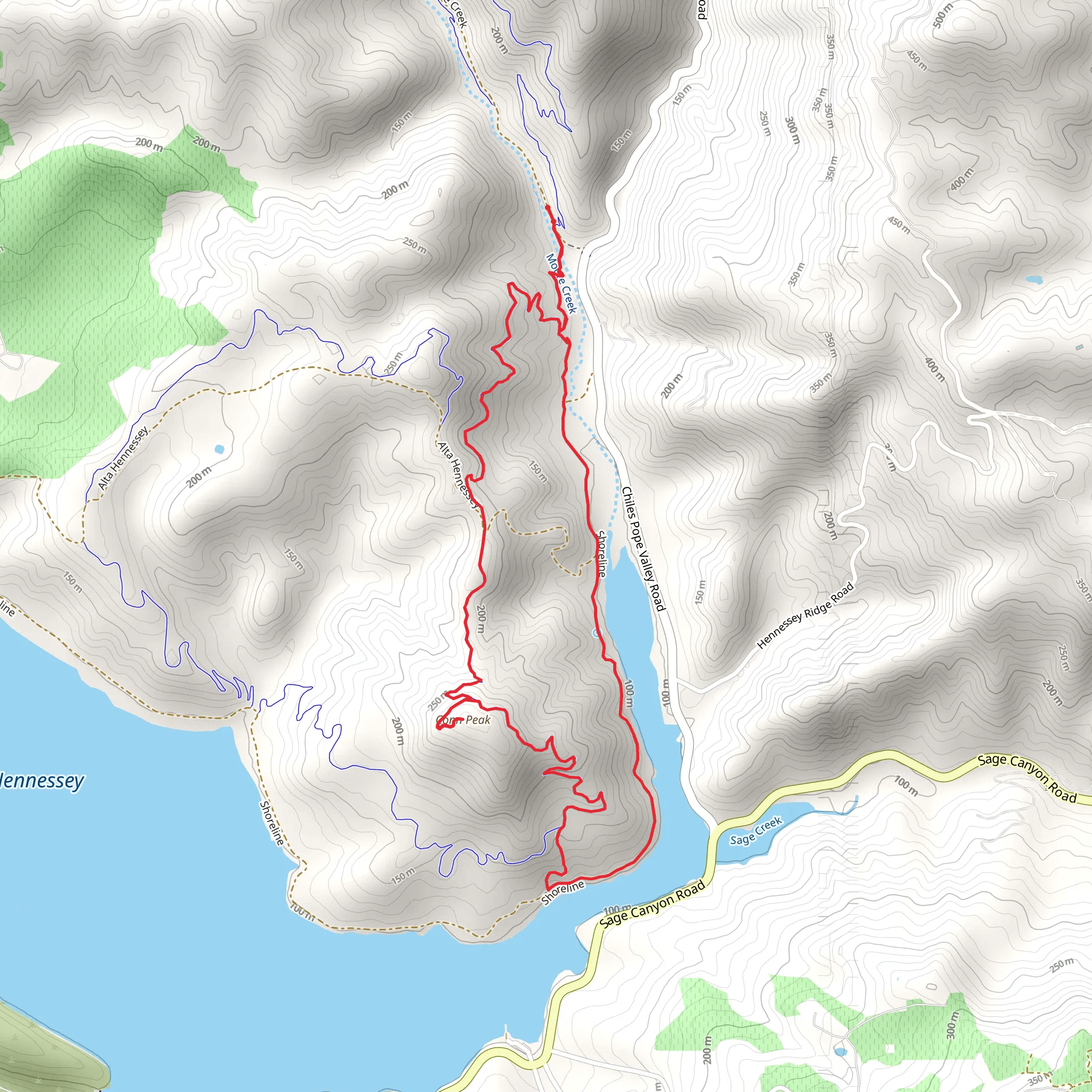 Whiskey Ridge and Conn Peak Loop mobile static map