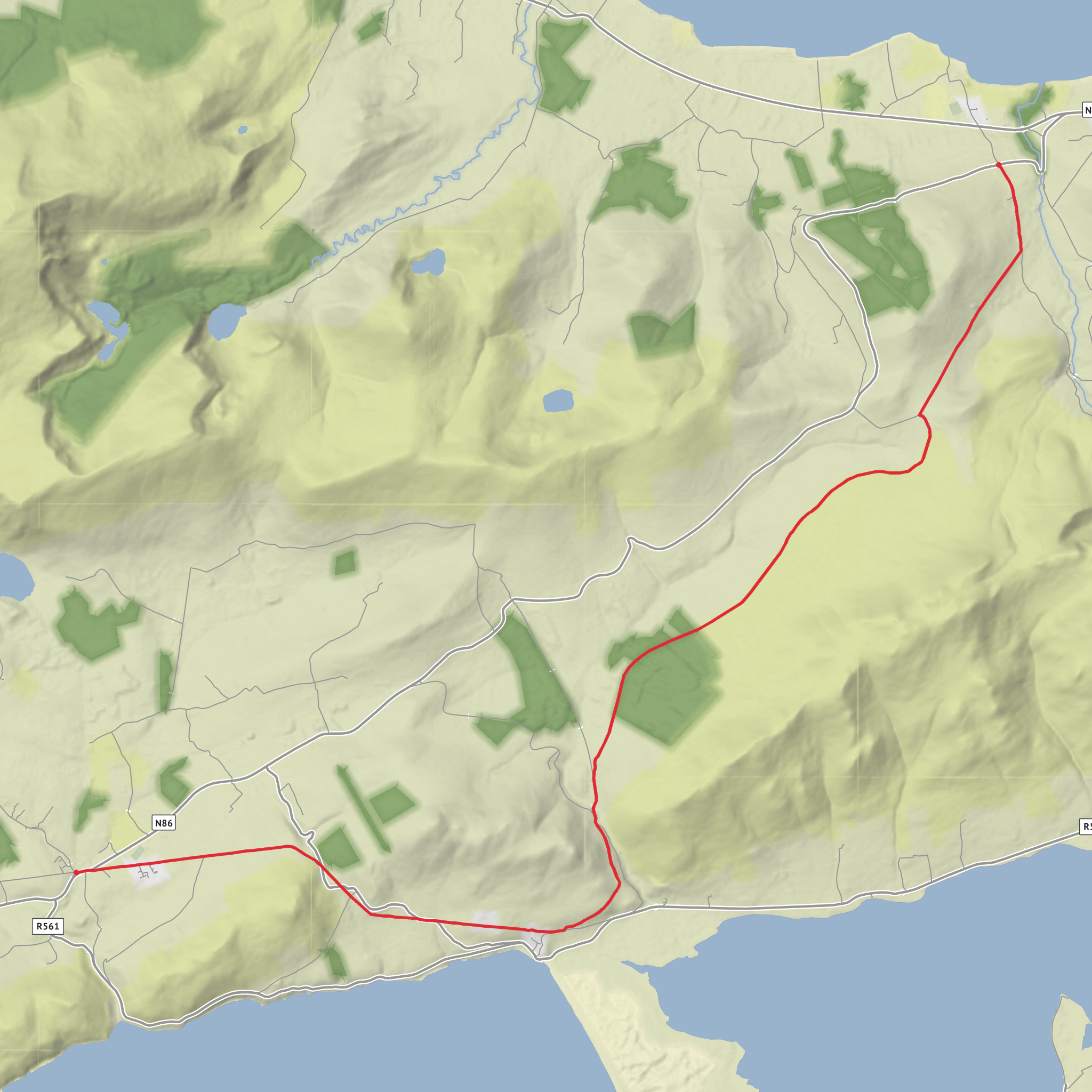 Camp to Annascaul via Dingle Way mobile static map