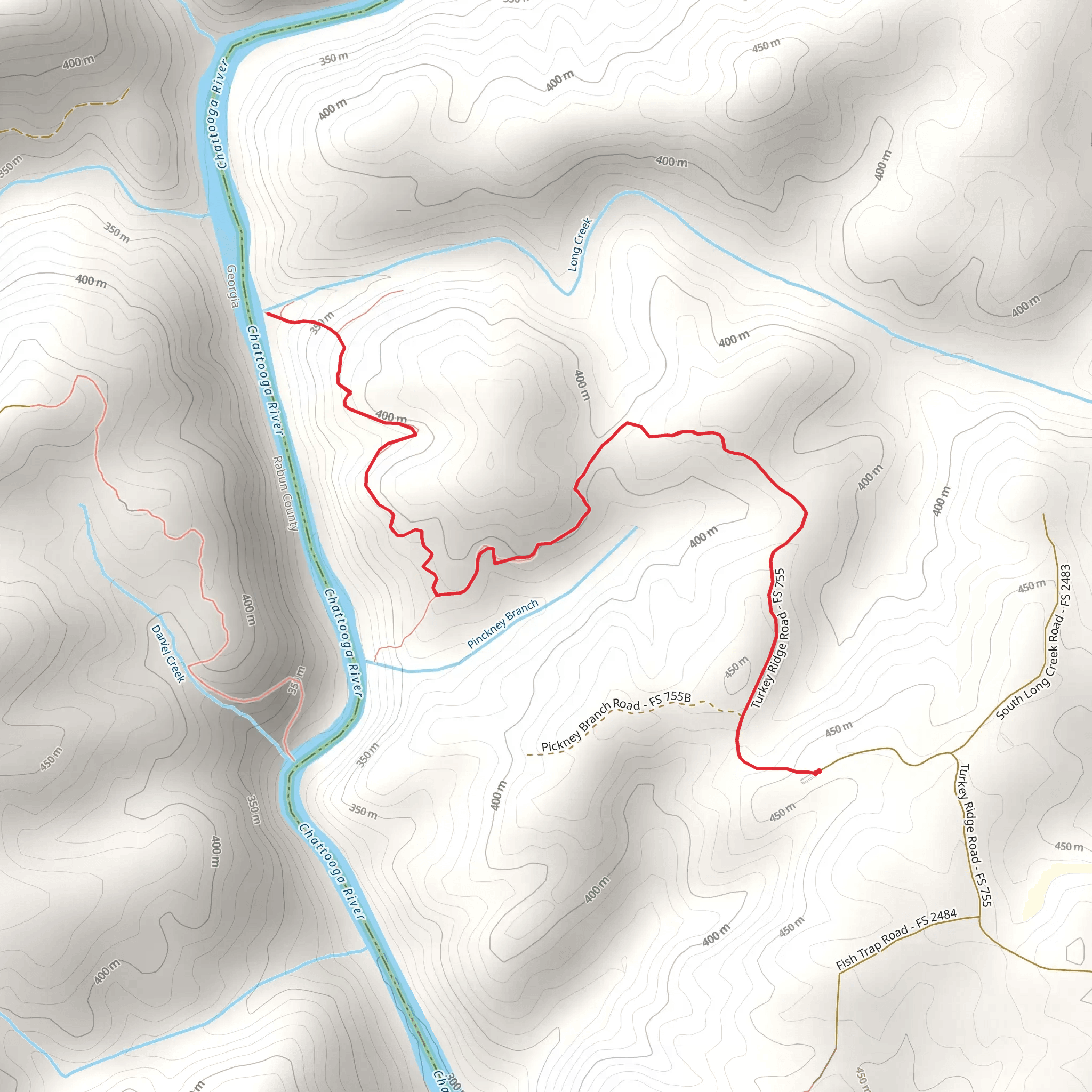 Walk to Chattooga River mobile static map