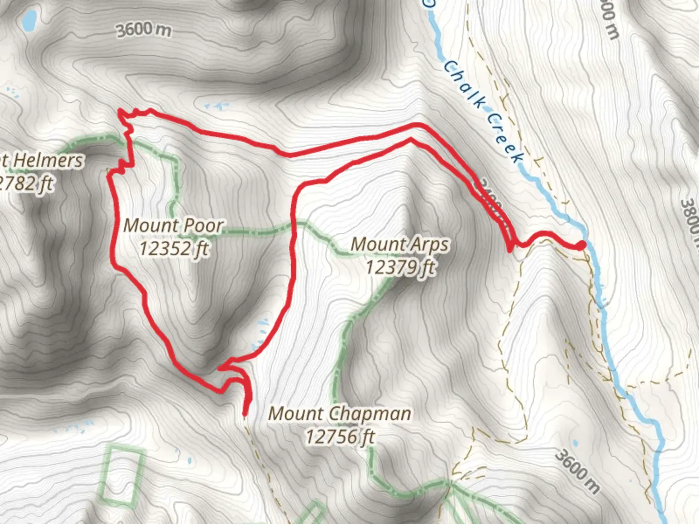 An image depicting the trail Tunnel Lake, Alpine Tunnel and Williams Pass Loop Trail and its surrounding area.