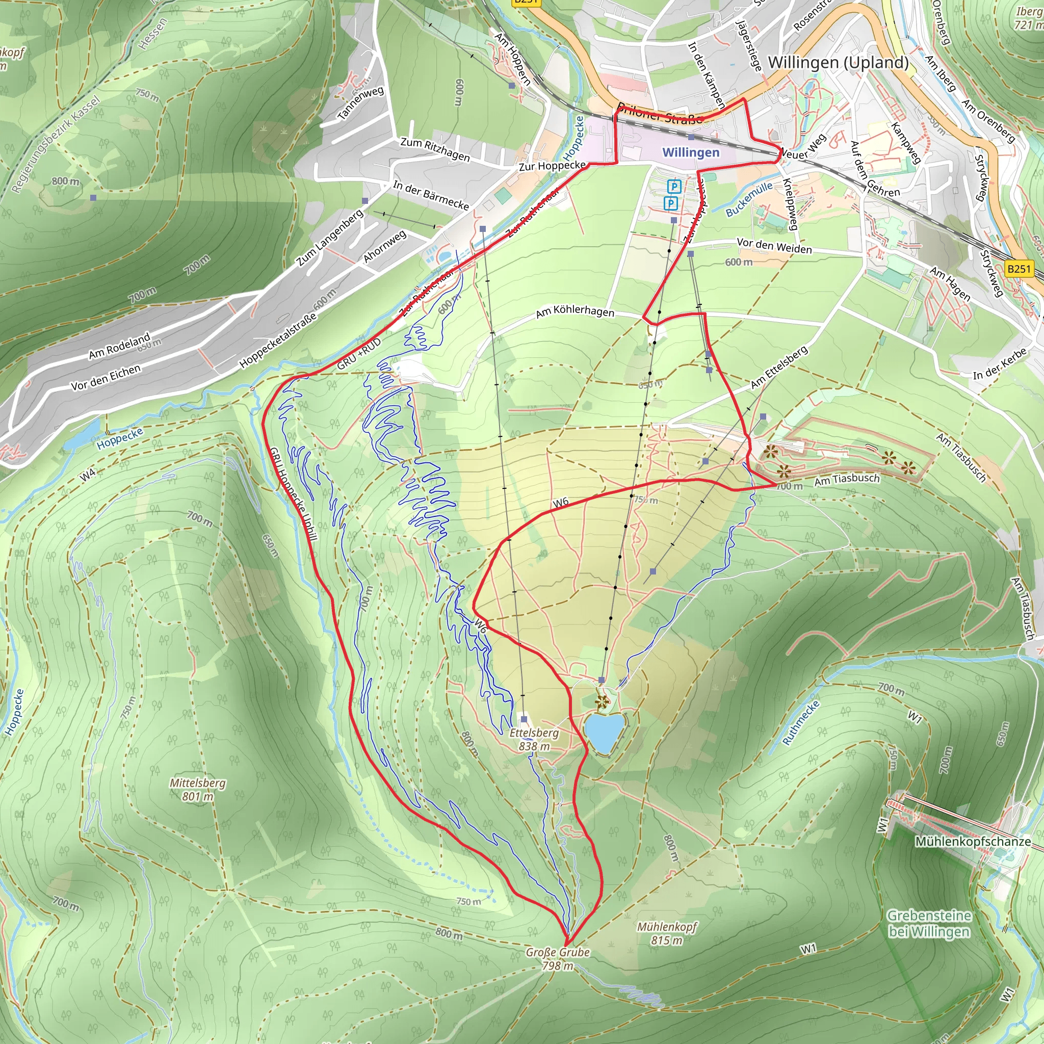 Ettelsberg Loop via W4 Willingen mobile static map