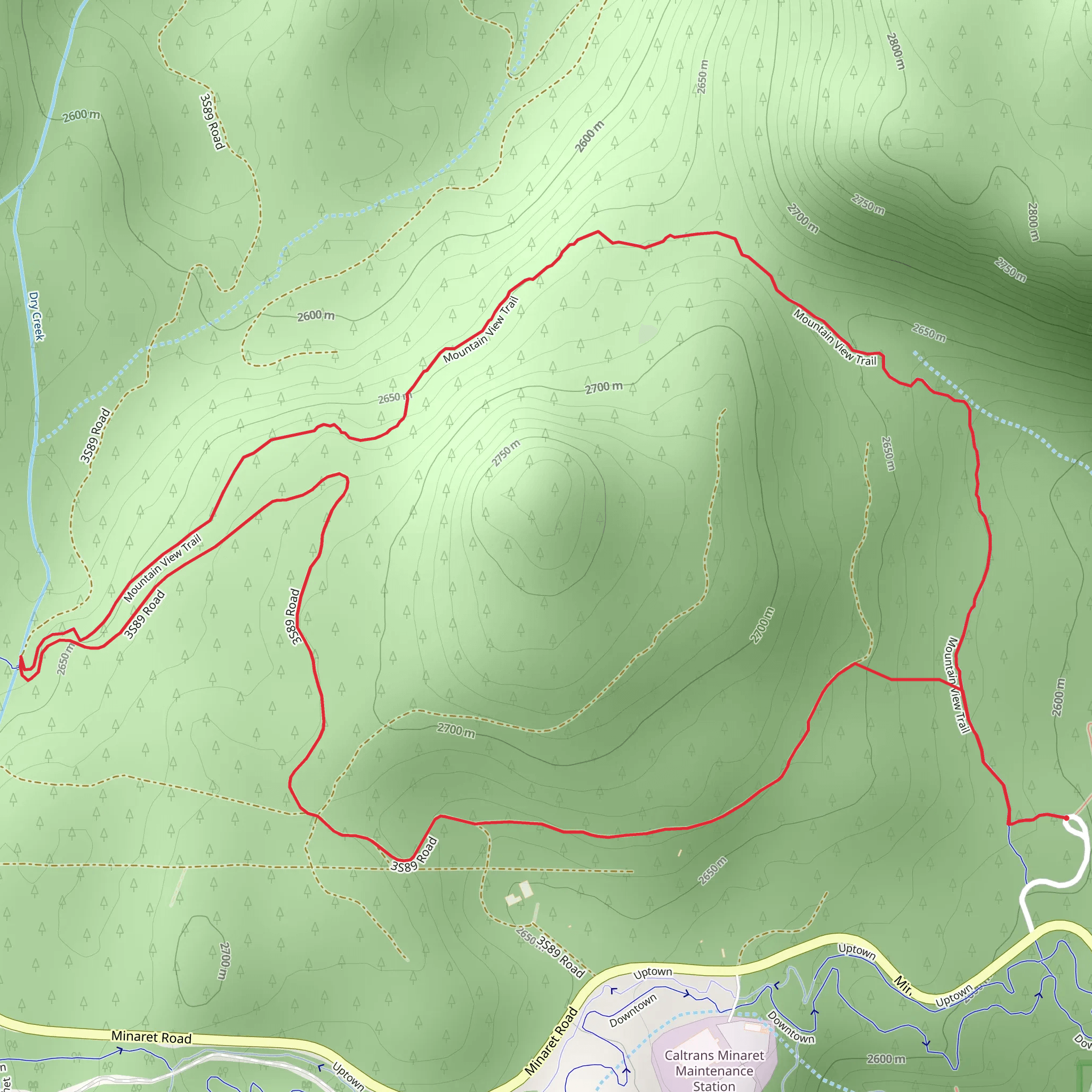 Mountain View Loop Trail mobile static map