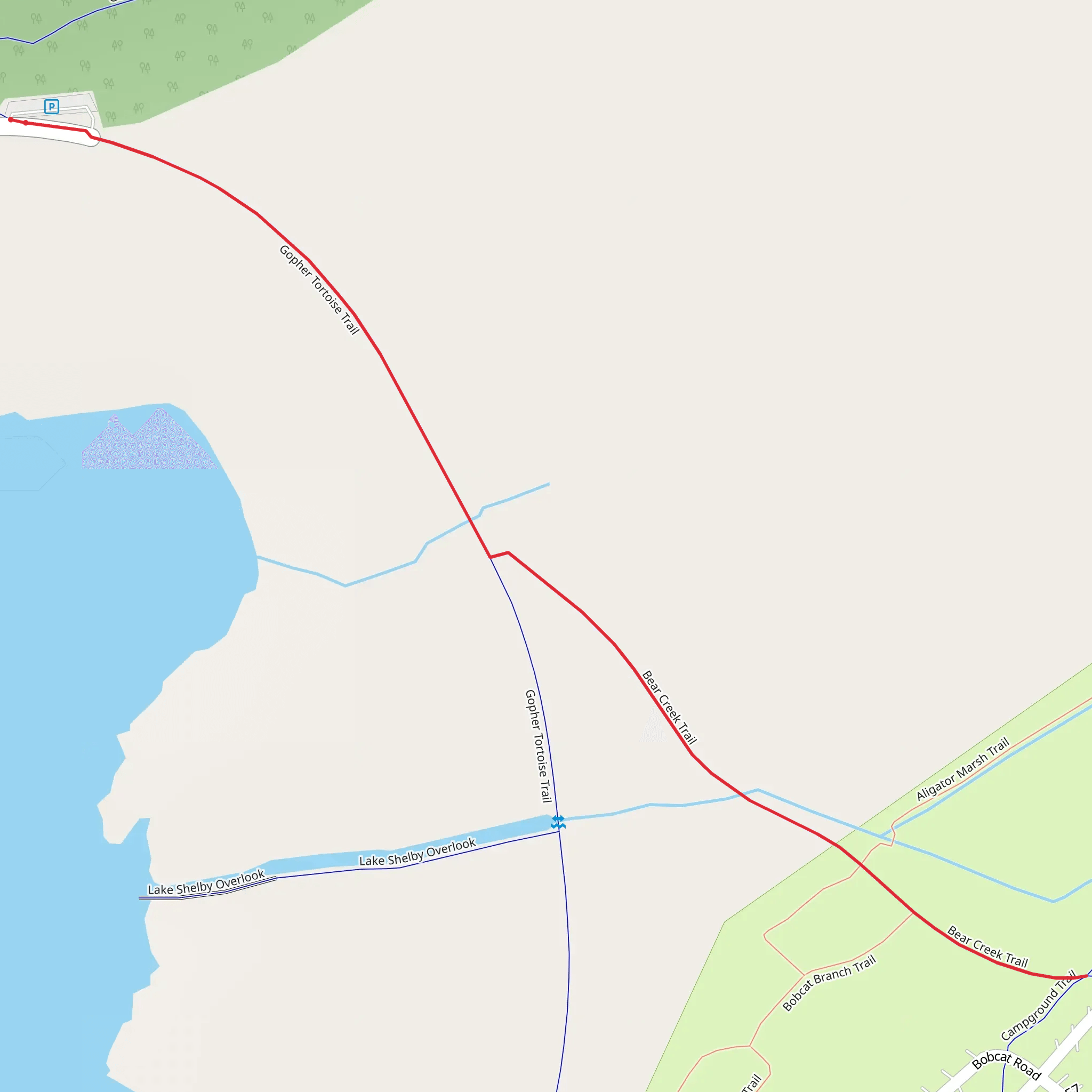 Gopher Tortoise and Bear Creek Trail mobile static map