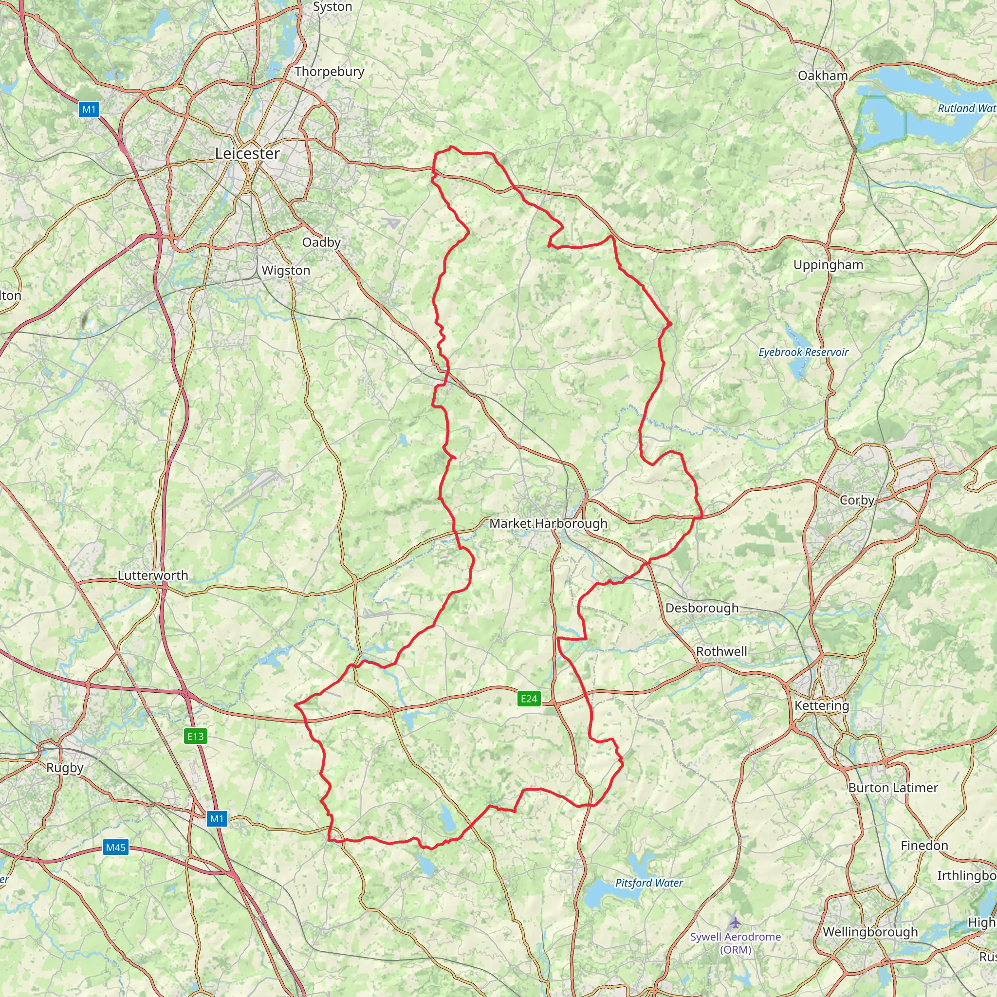 Harborough Market Loop in Leicestershire mobile static map